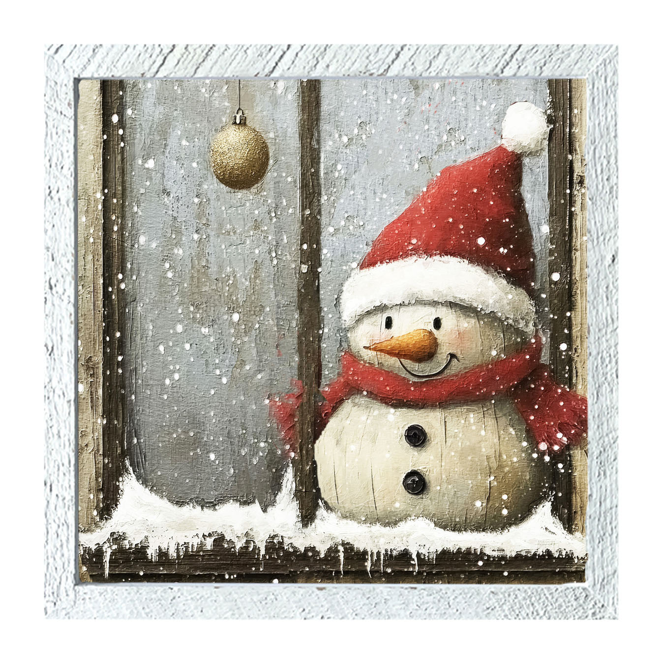 Snowman with Ornaments - Framed Art