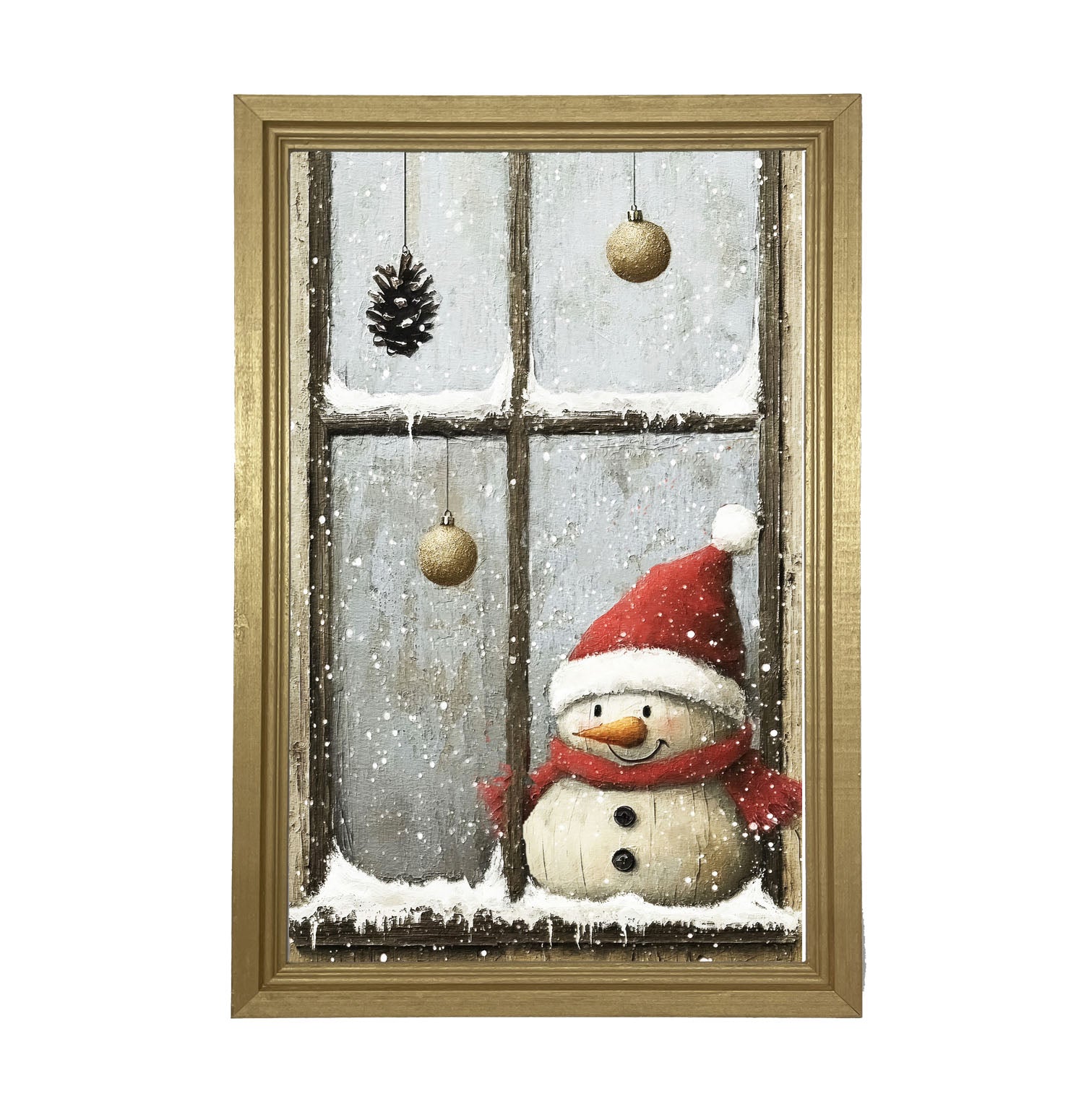 Snowman with Ornaments - Framed Art