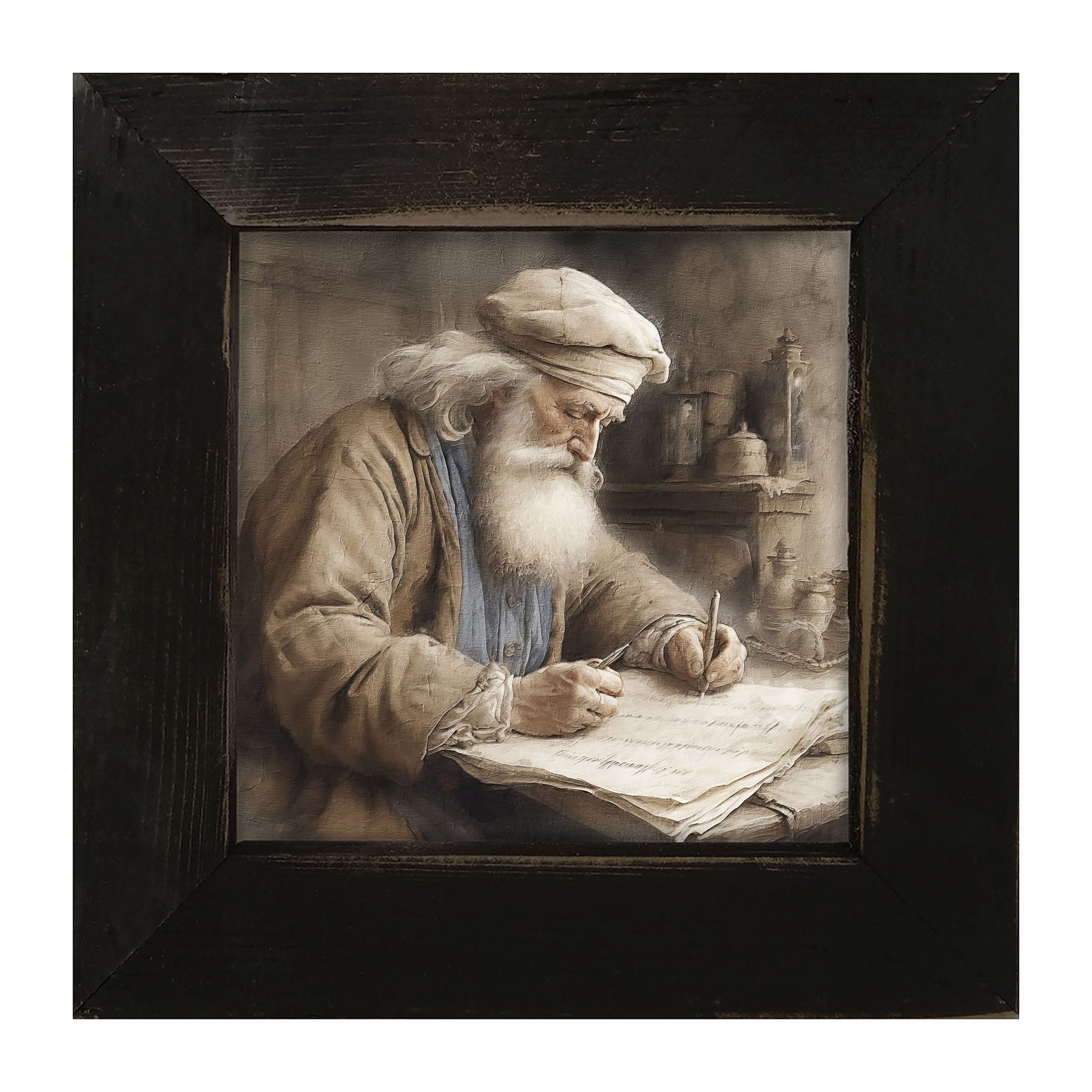 Santa Checking his List - Framed art
