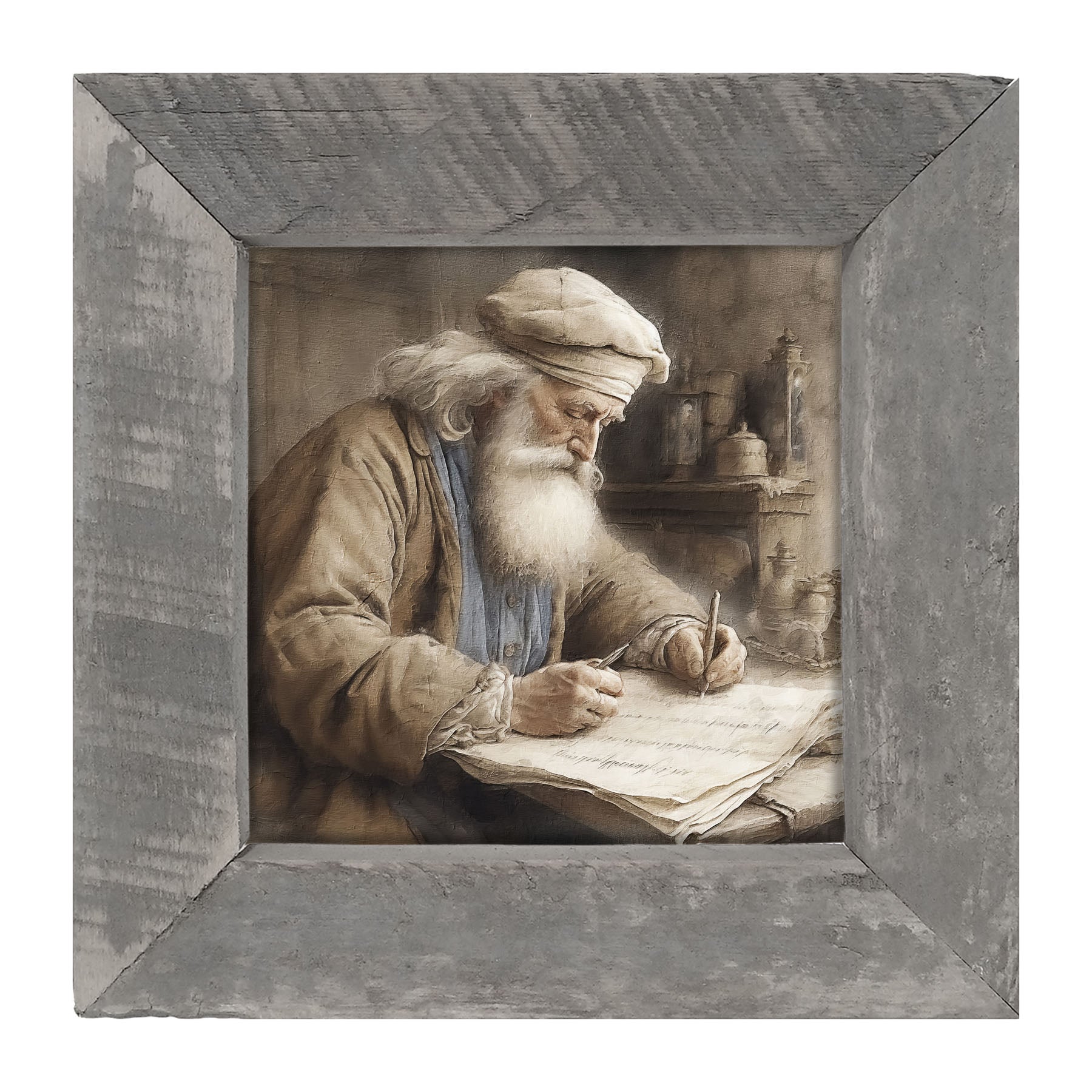 Santa Checking his List - Framed art