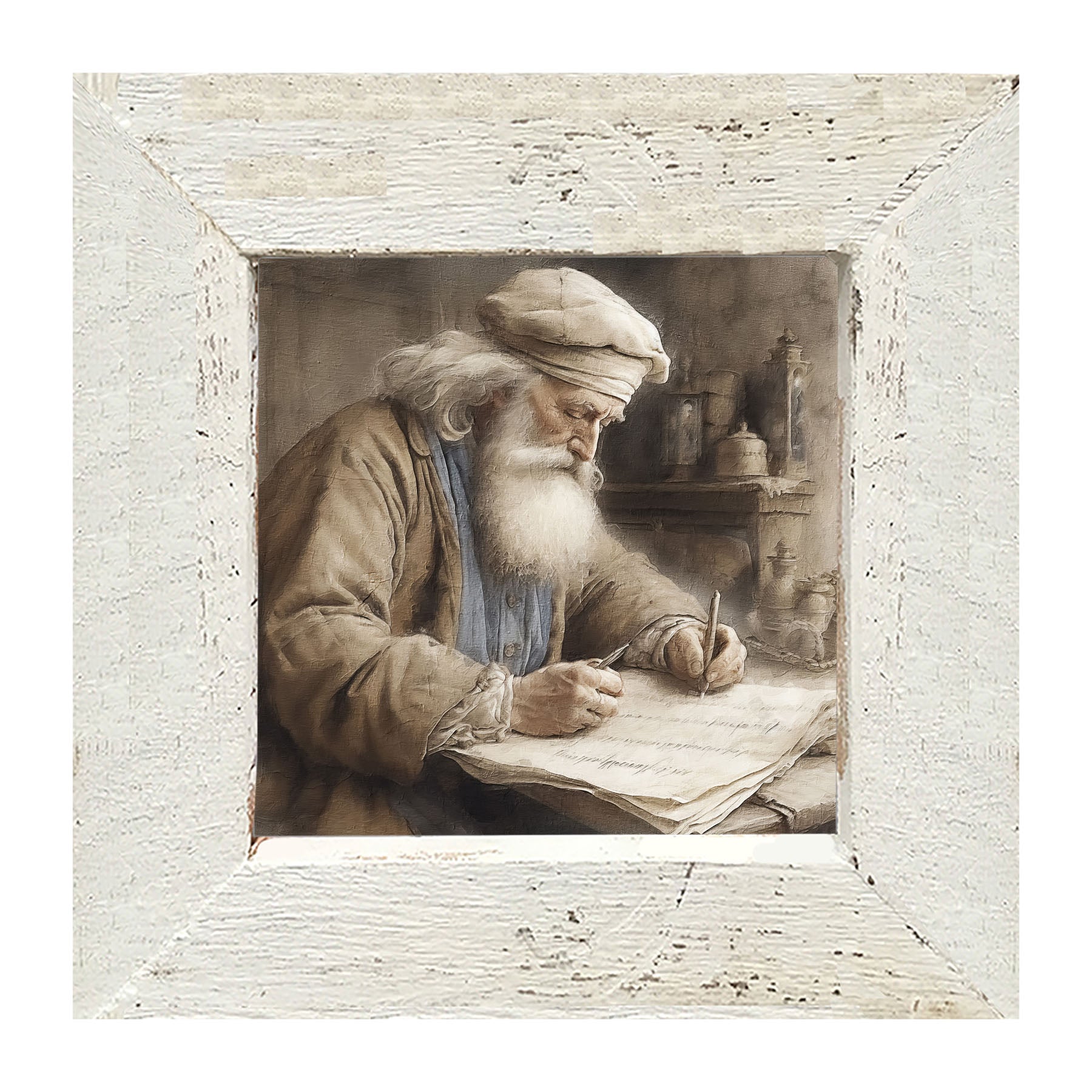 Santa Checking his List - Framed art