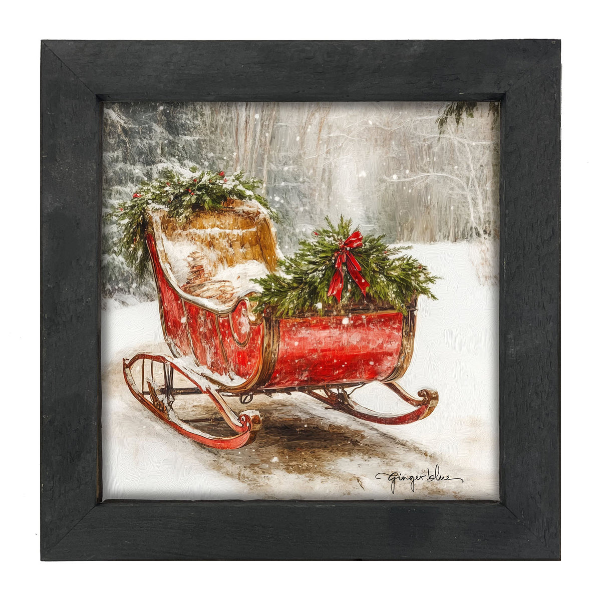 Christmas Sleigh - Framed Art