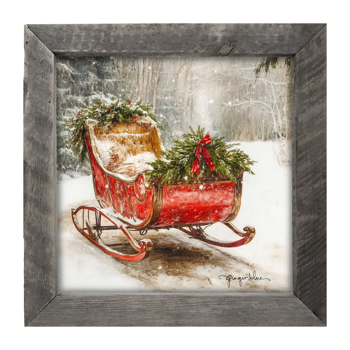 Christmas Sleigh - Framed Art