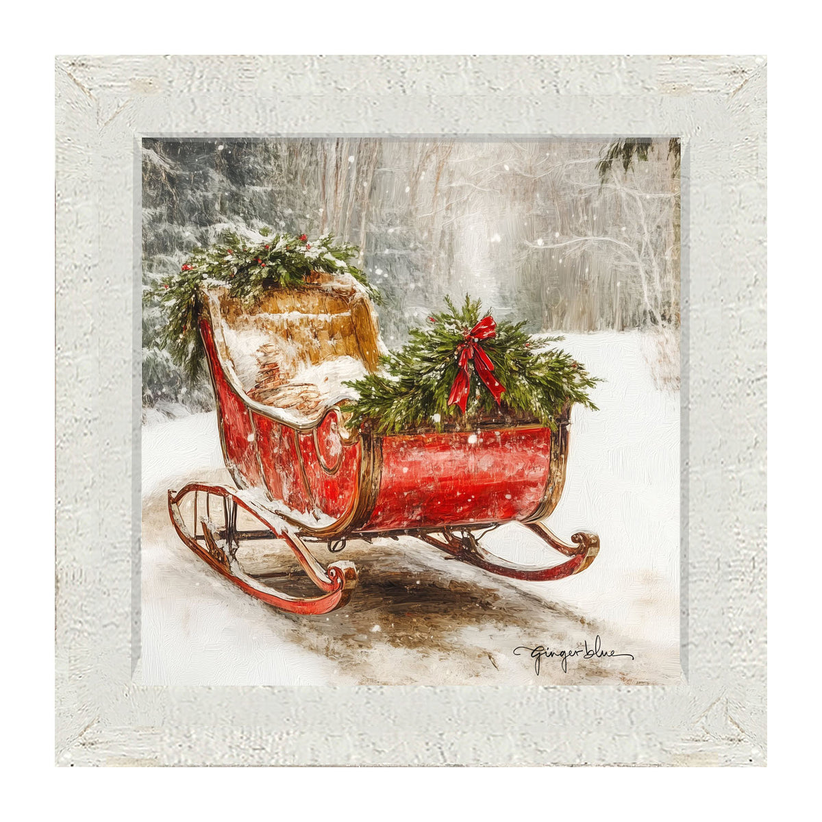 Christmas Sleigh - Framed Art