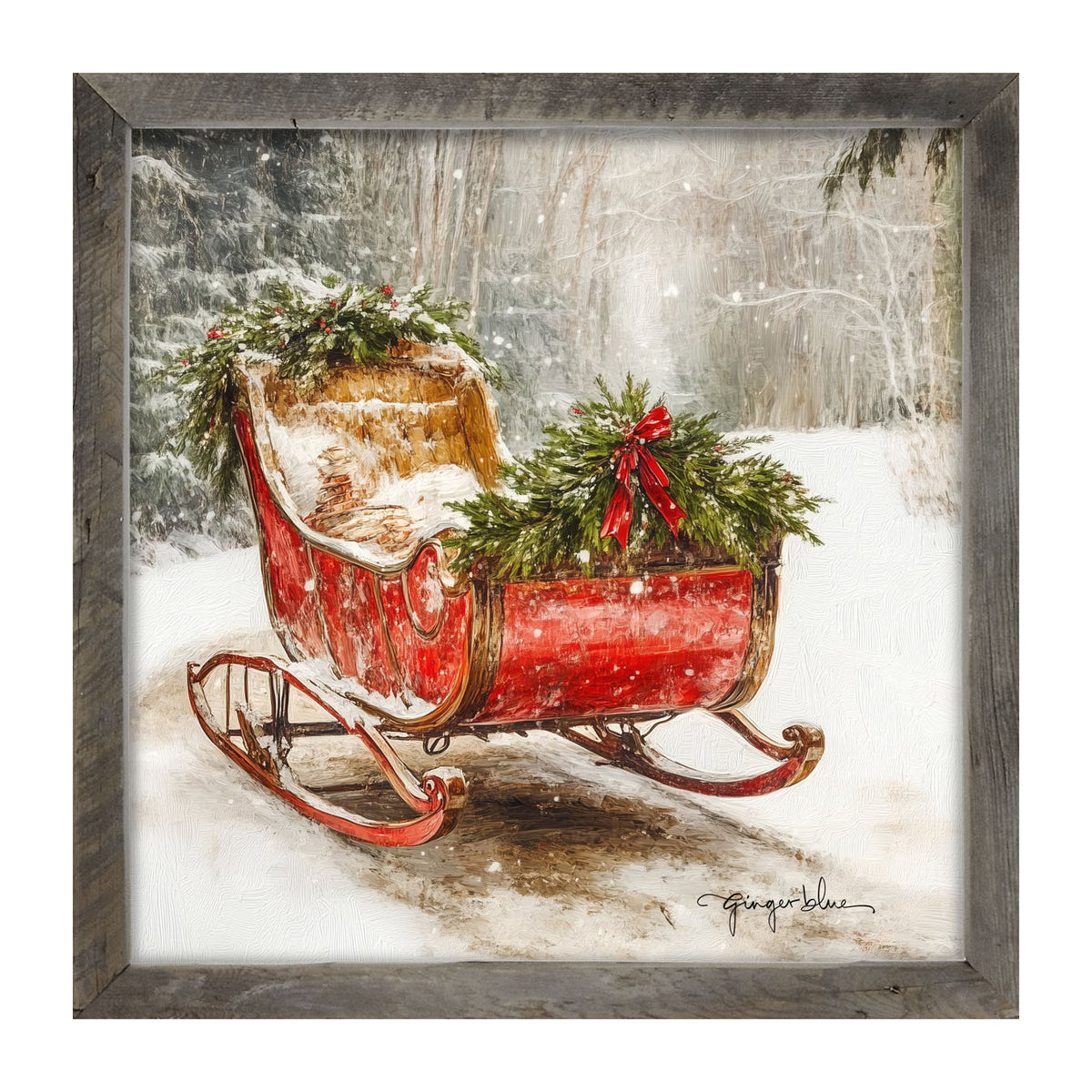 Christmas Sleigh - Framed Art