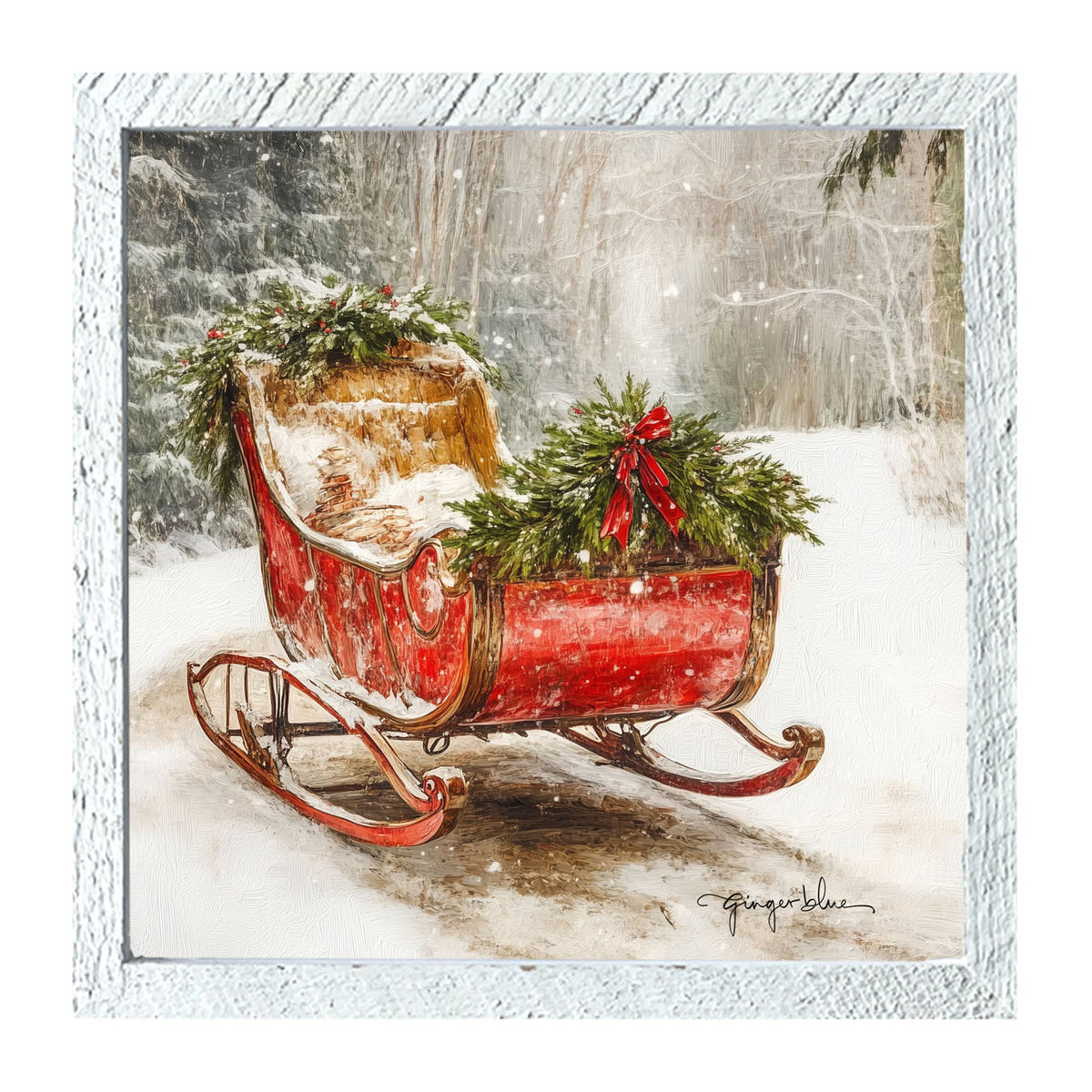 Christmas Sleigh - Framed Art
