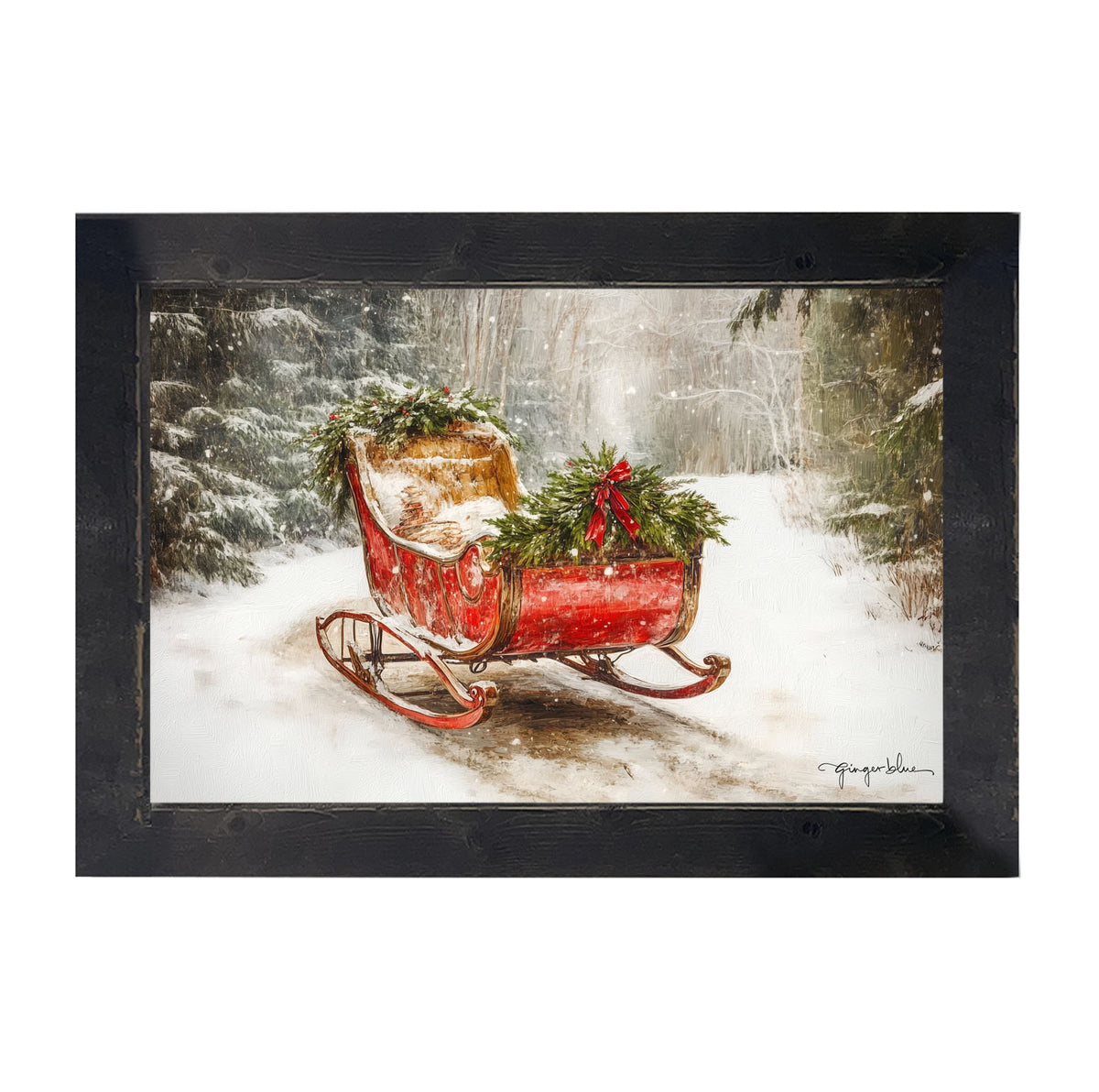 Christmas Sleigh - Framed Art