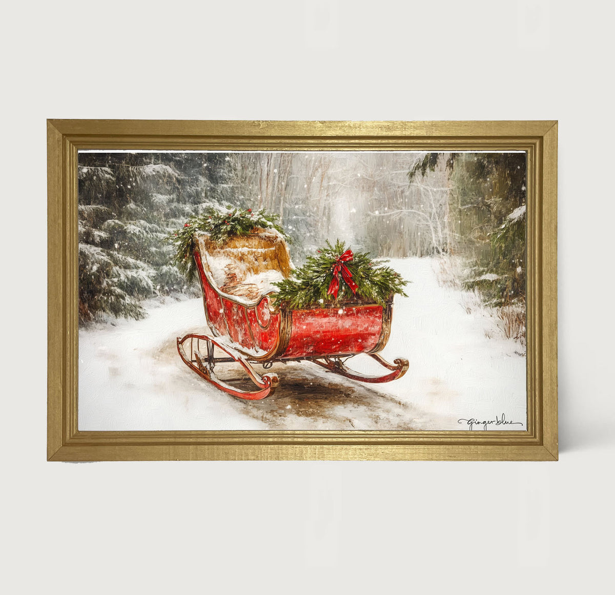 Christmas Sleigh - Framed Art