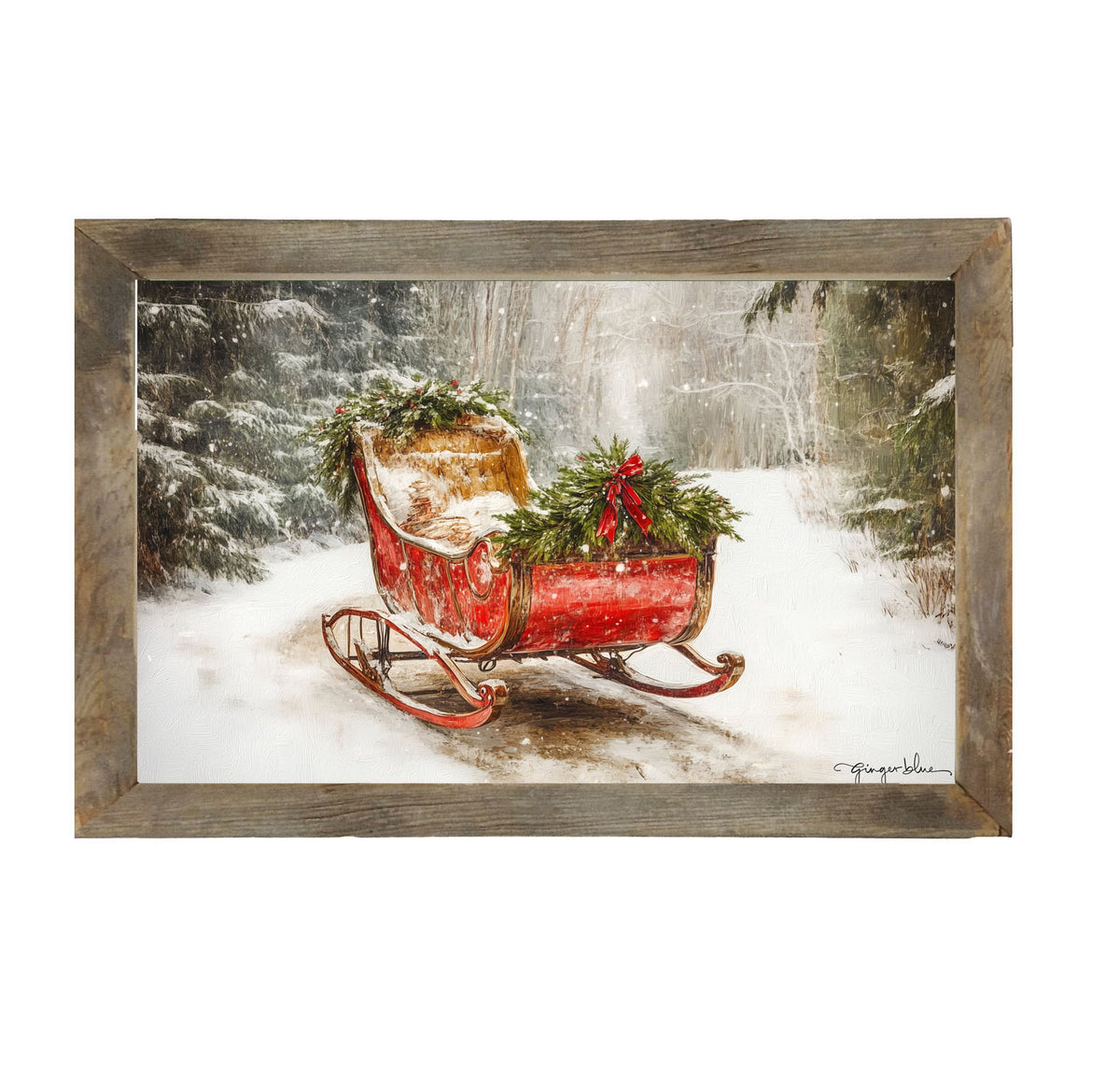 Christmas Sleigh - Framed Art