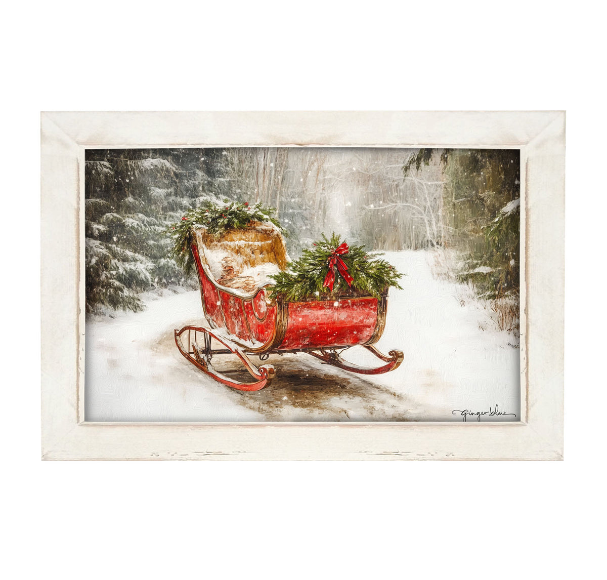 Christmas Sleigh - Framed Art