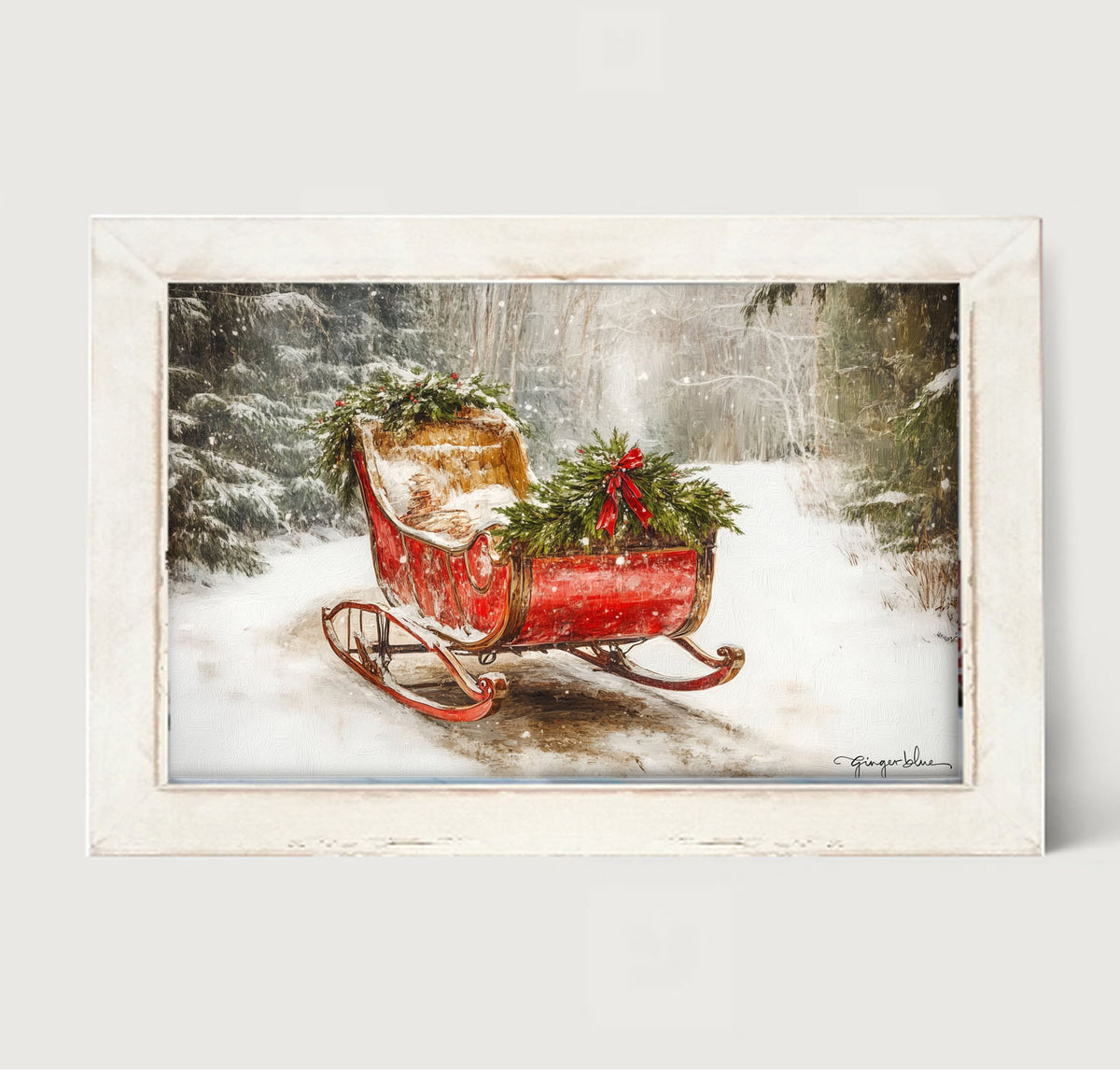 Christmas Sleigh - Framed Art