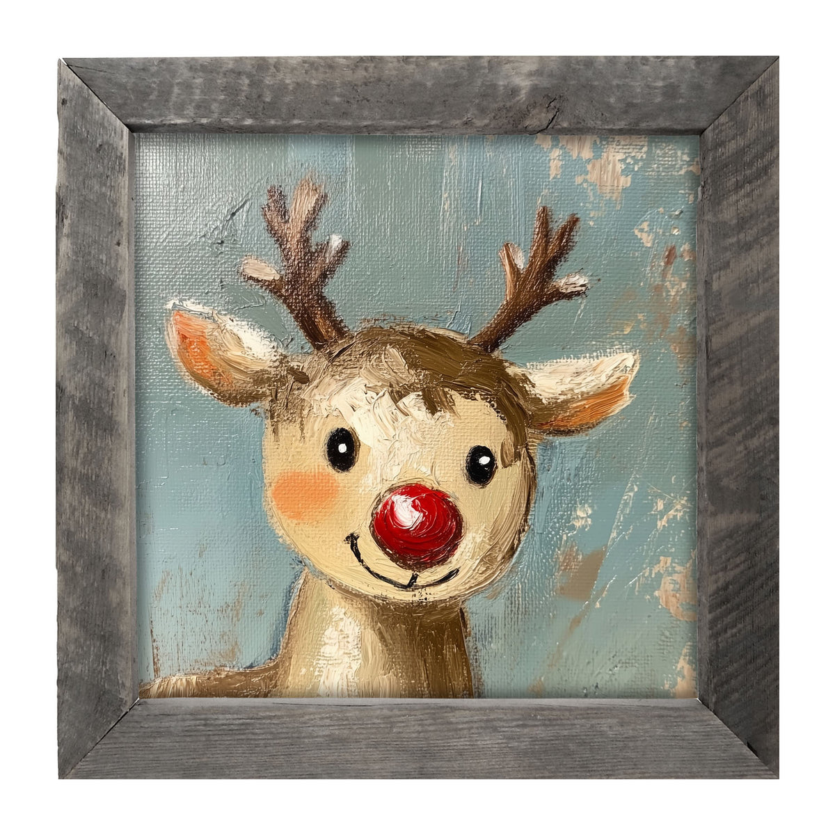 Santa's Red-Nosed Reindeer - Framed Art
