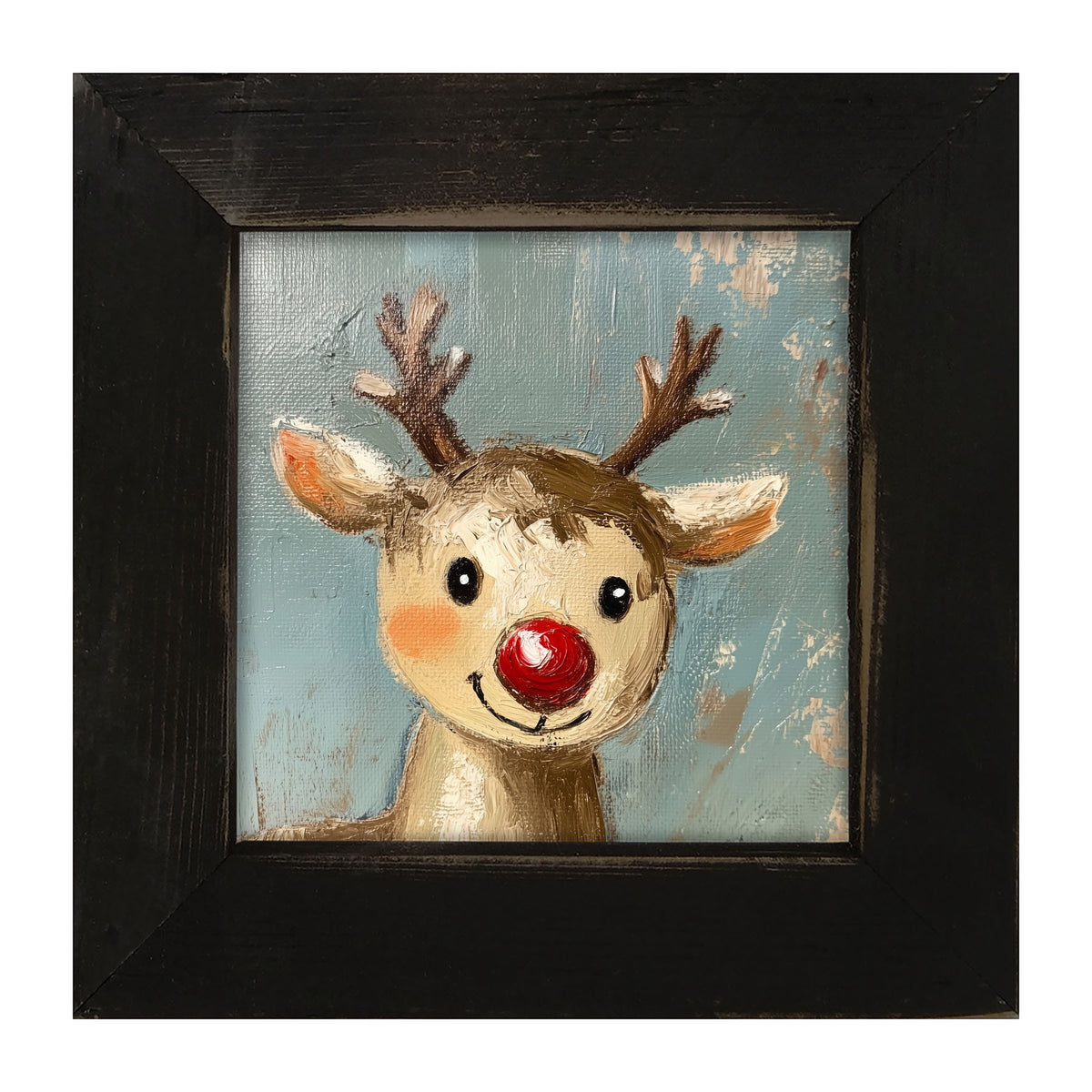 Santa's Red-Nosed Reindeer - Framed Art