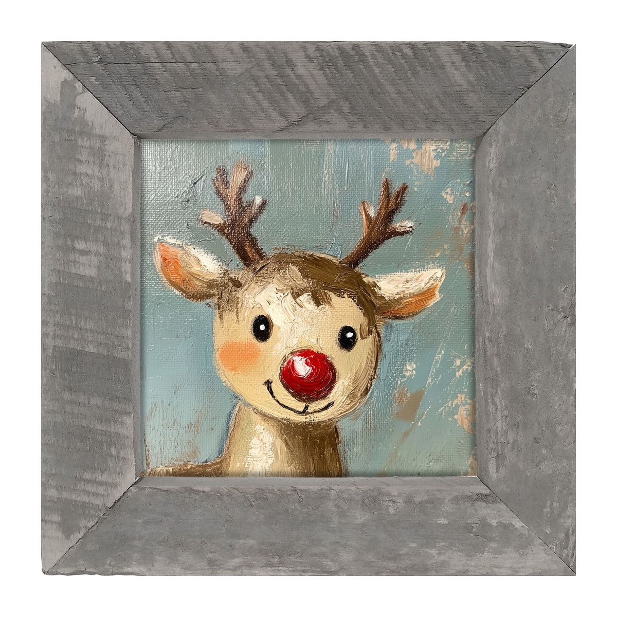 Santa's Red-Nosed Reindeer - Framed Art