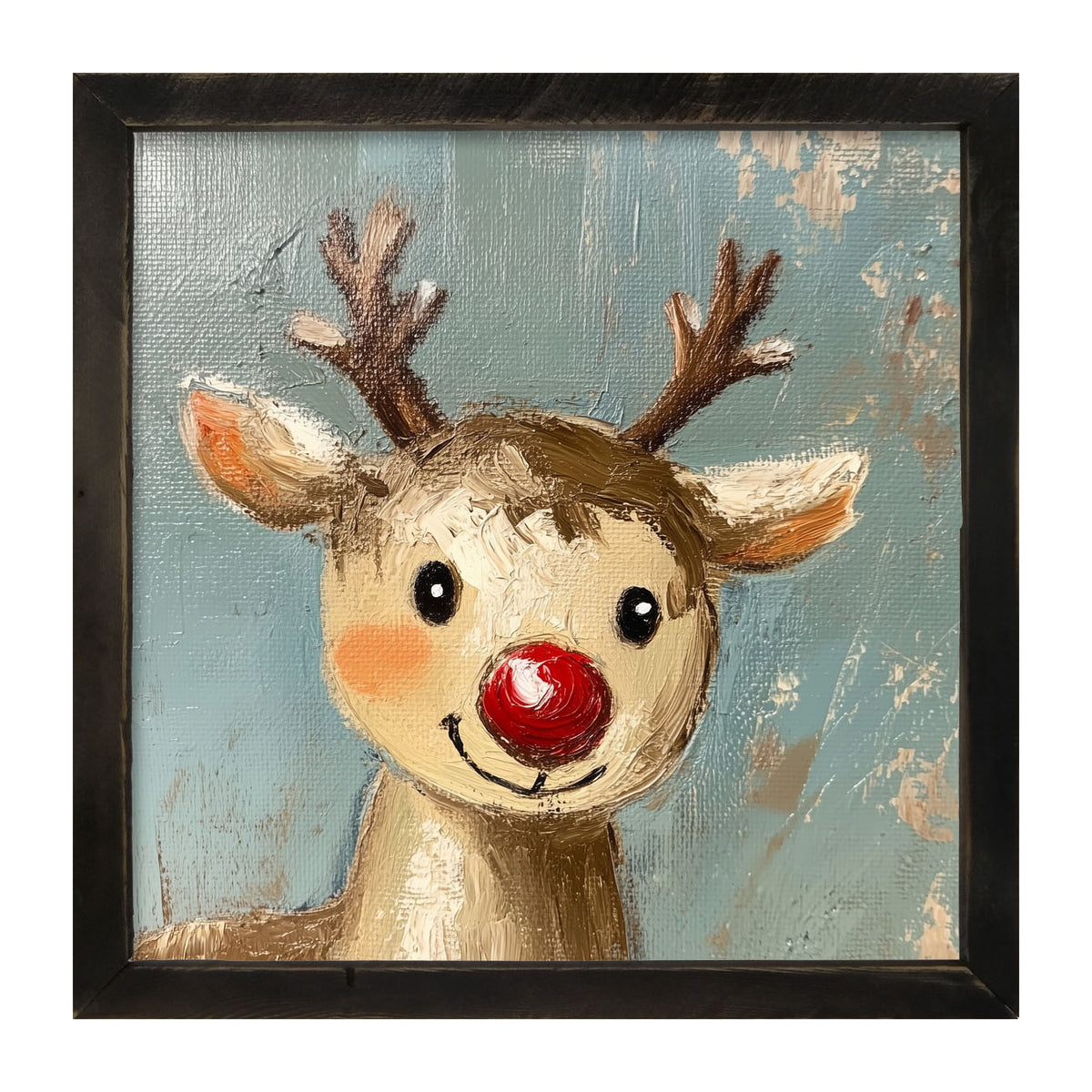 Santa's Red-Nosed Reindeer - Framed Art