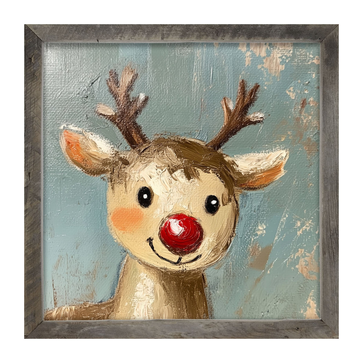 Santa's Red-Nosed Reindeer - Framed Art