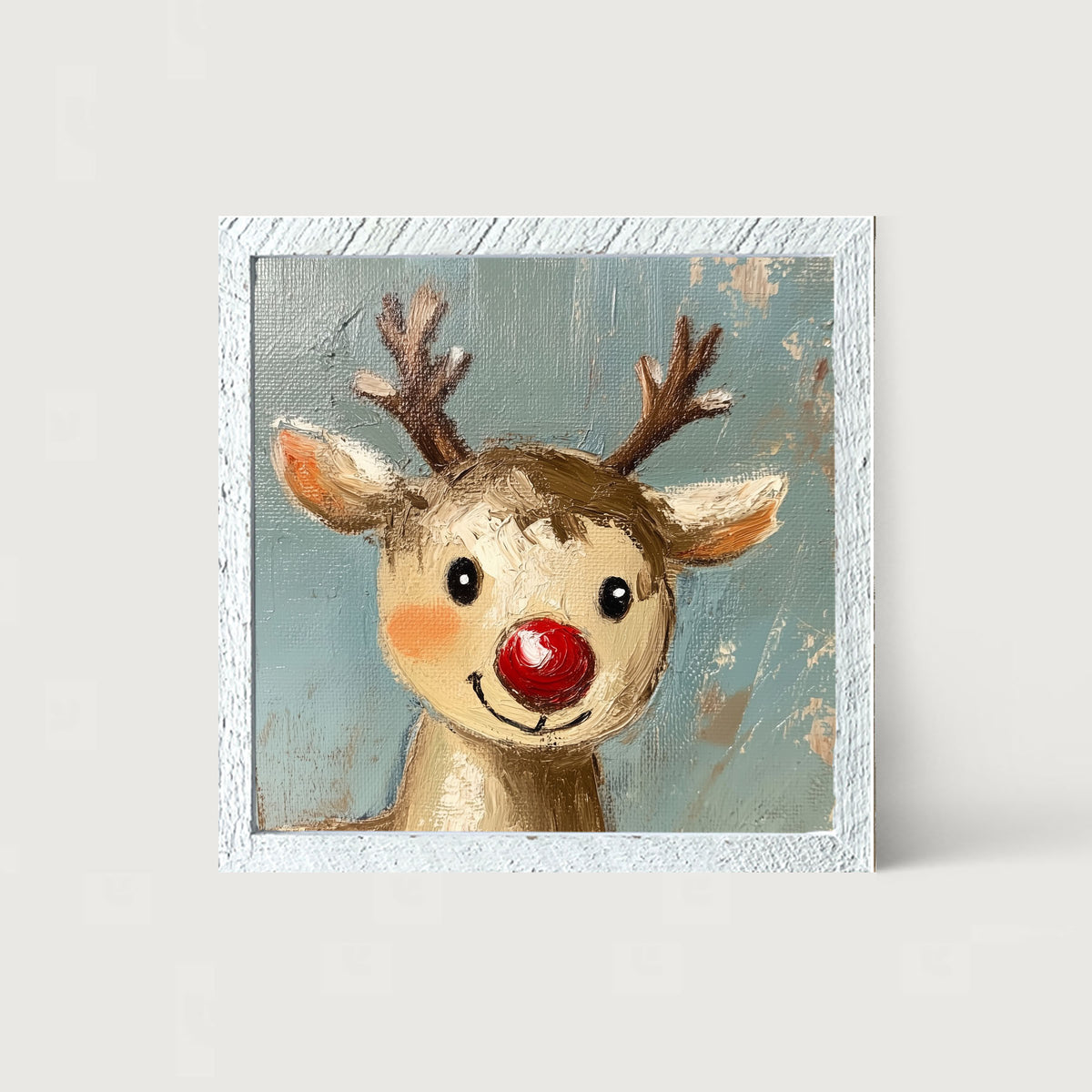 Santa's Red-Nosed Reindeer - Framed Art
