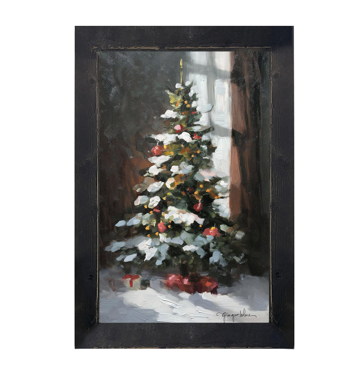 Christmas Tree near Window - Framed Art