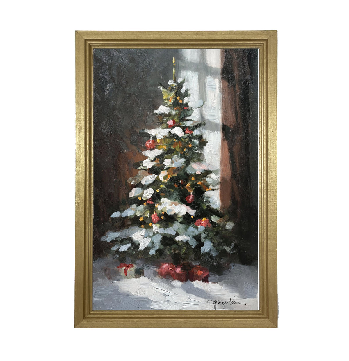 Christmas Tree near Window - Framed Art