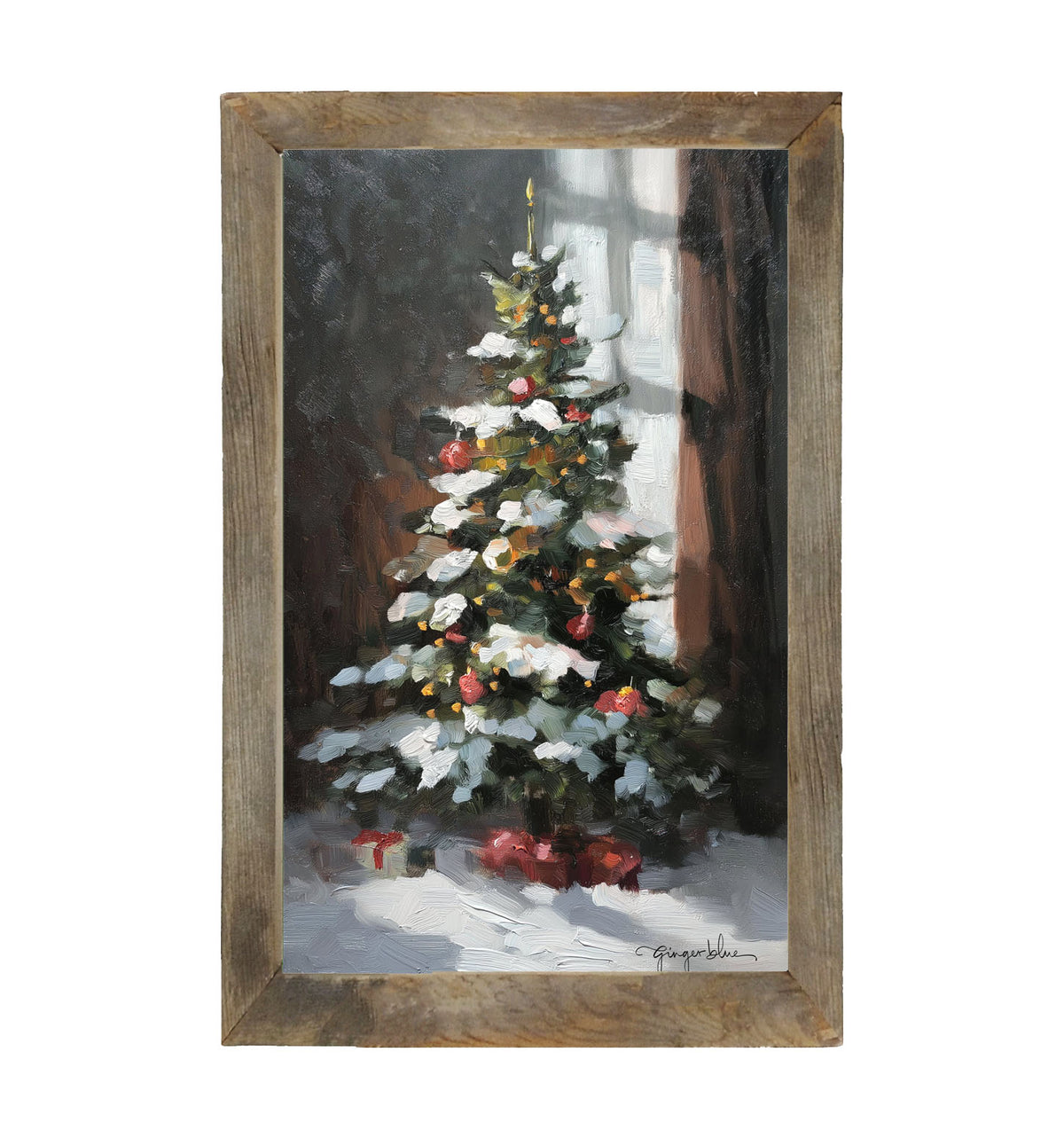 Christmas Tree near Window - Framed Art