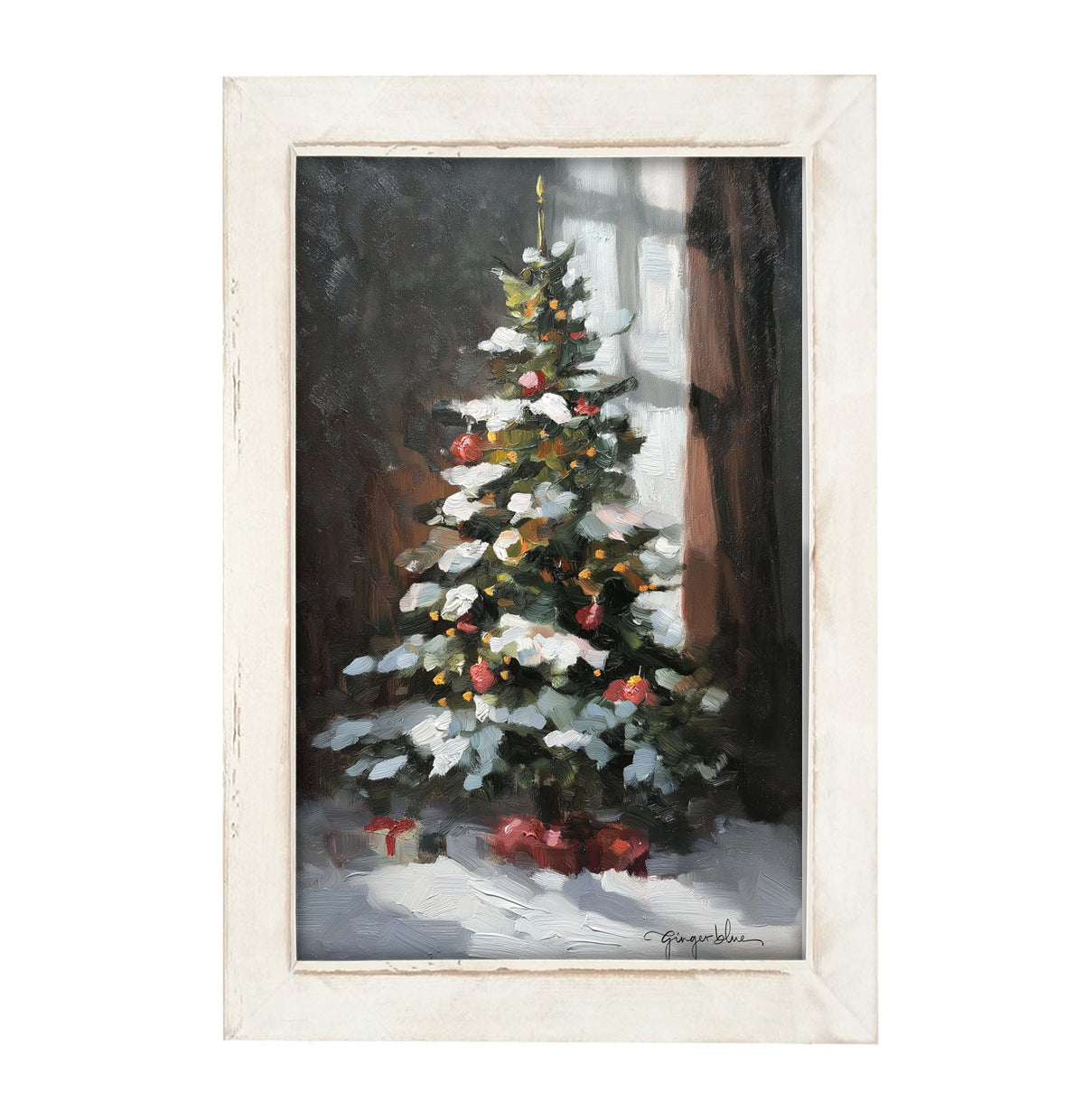 Christmas Tree near Window - Framed Art