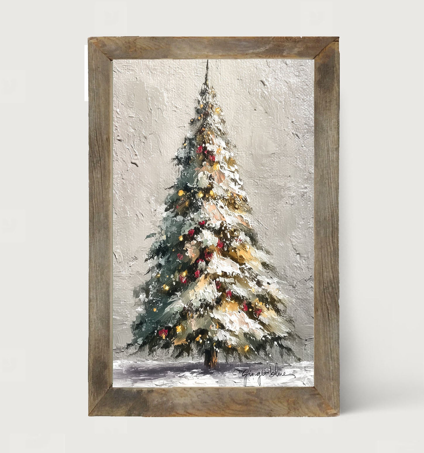 Rustic Christmas Tree - Framed Art