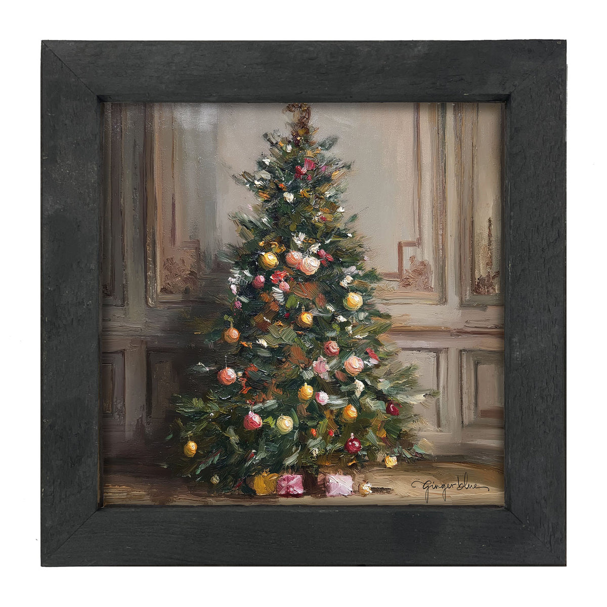 Christmas Tree with Presents - Framed Art