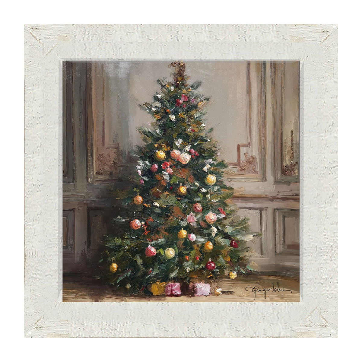 Christmas Tree with Presents - Framed Art