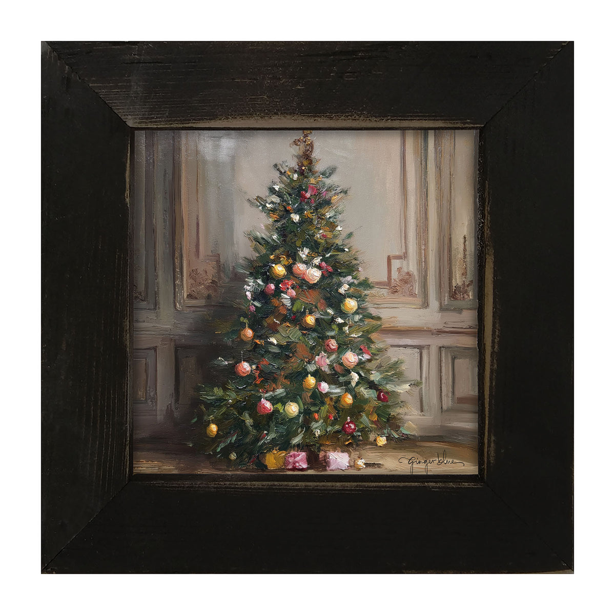 Christmas Tree with Presents - Framed Art