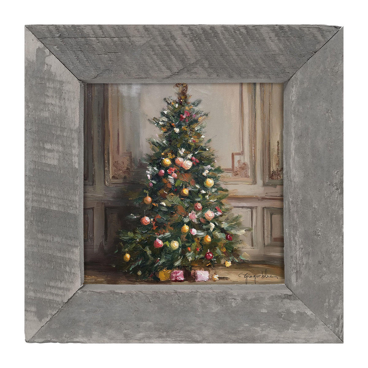Christmas Tree with Presents - Framed Art