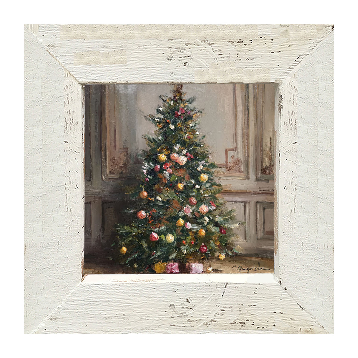 Christmas Tree with Presents - Framed Art