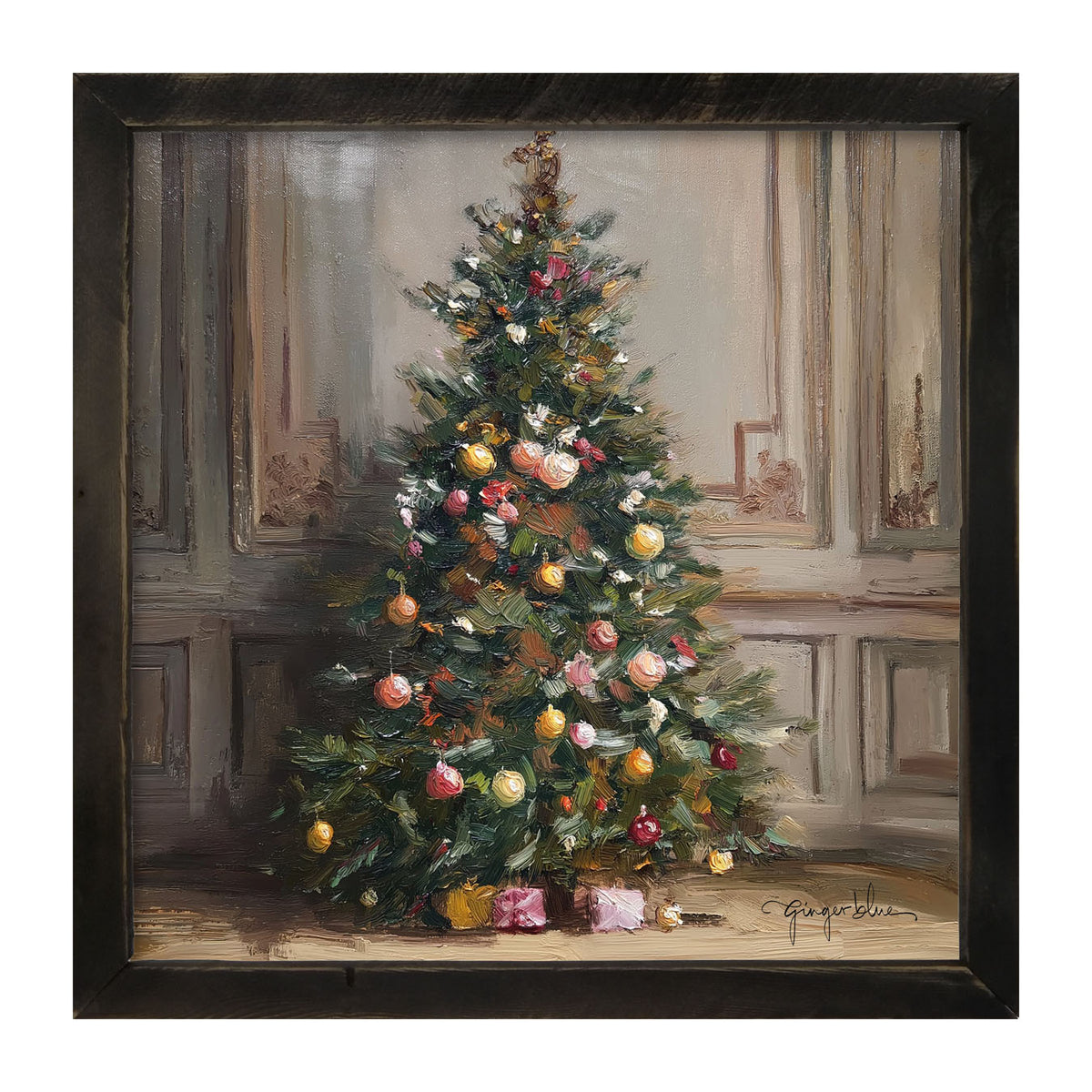 Christmas Tree with Presents - Framed Art