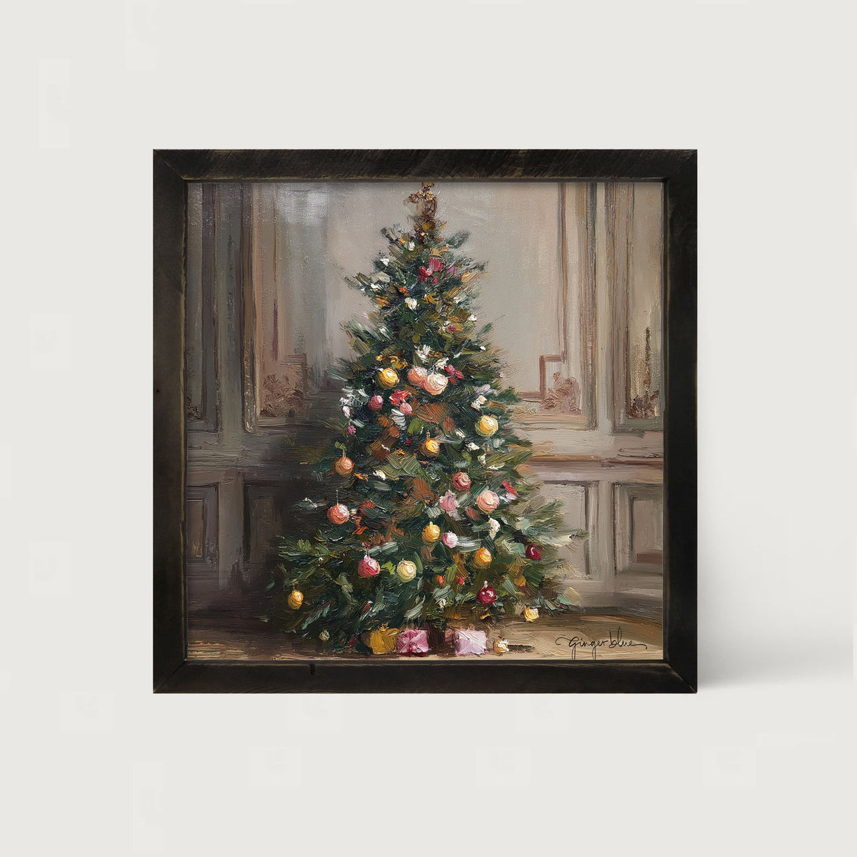 Christmas Tree with Presents - Framed Art
