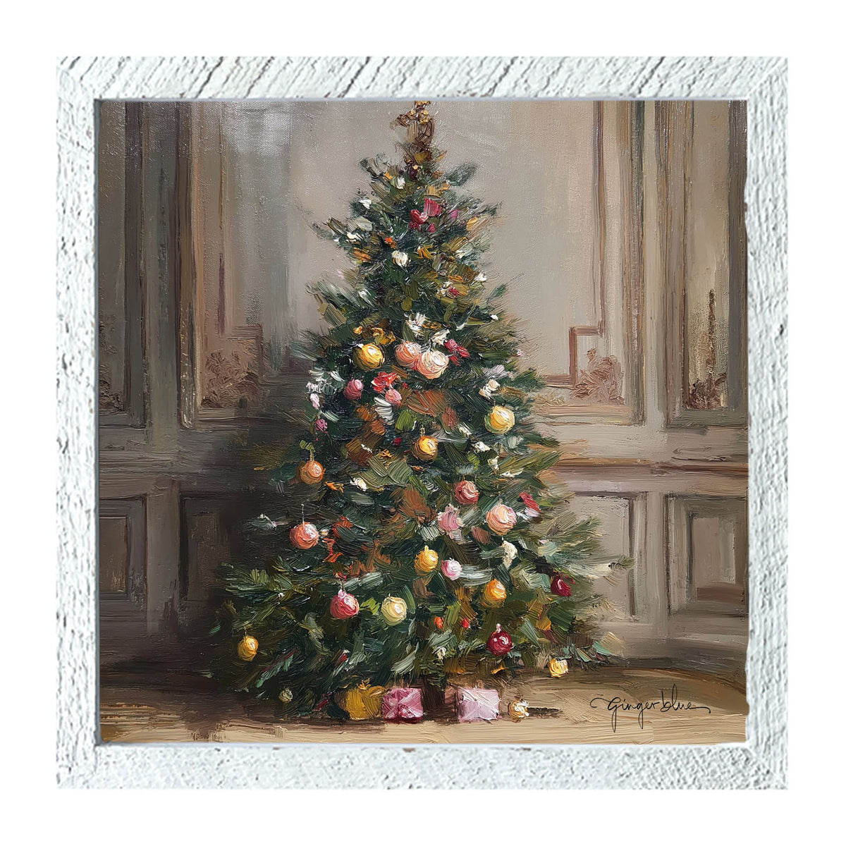 Christmas Tree with Presents - Framed Art