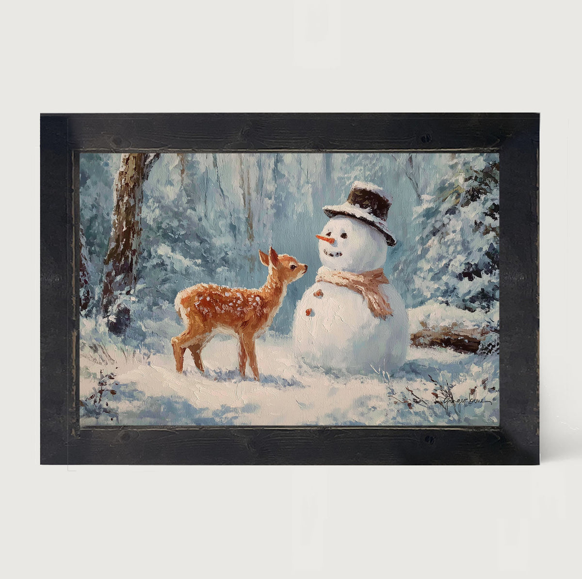 Deer with Snowman Friend