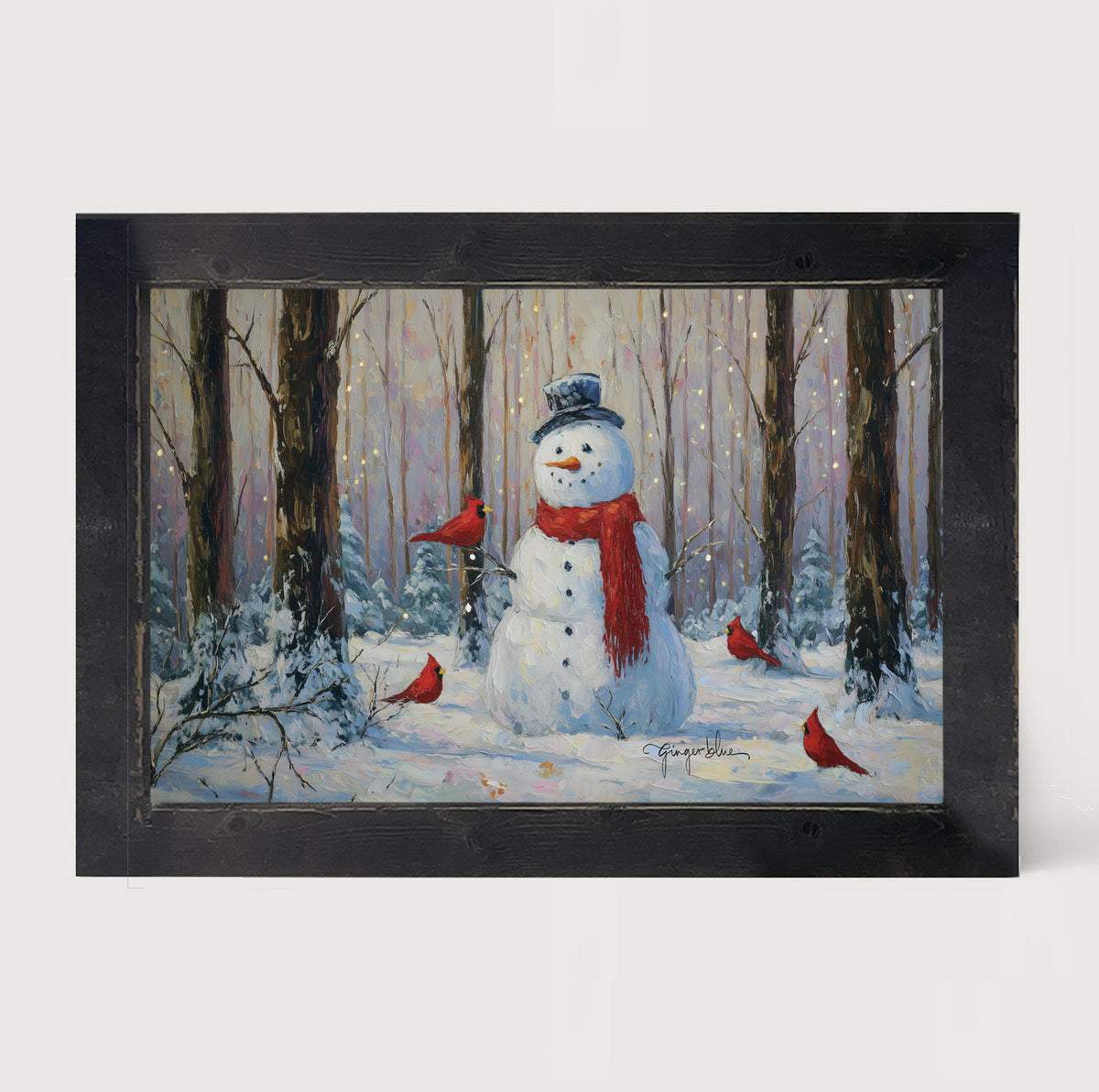 Snowman with Cardinals