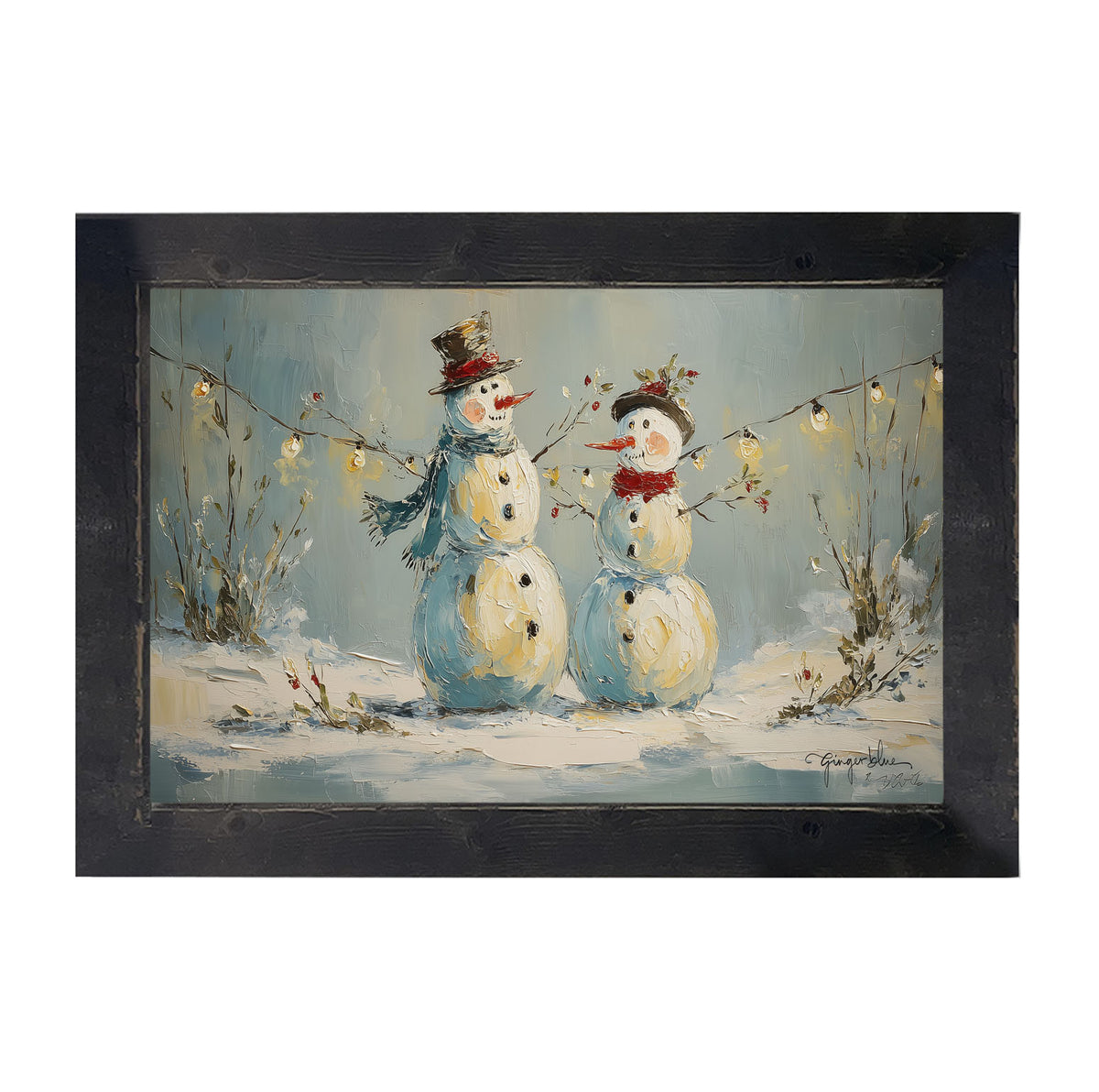 Snowman Couple - Framed Art