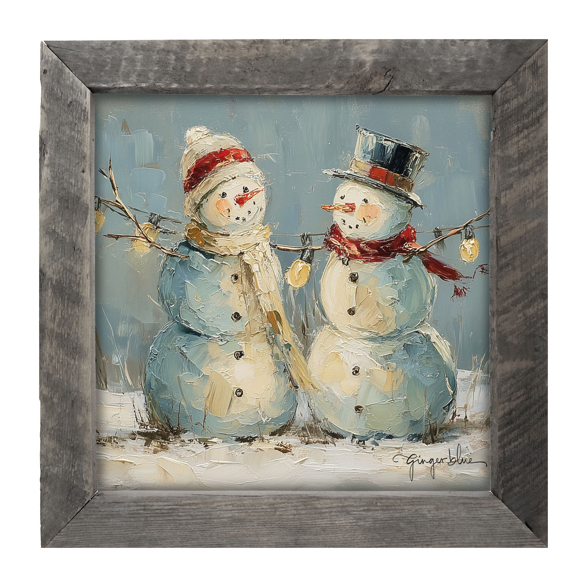 Two Snowmen - Framed Art