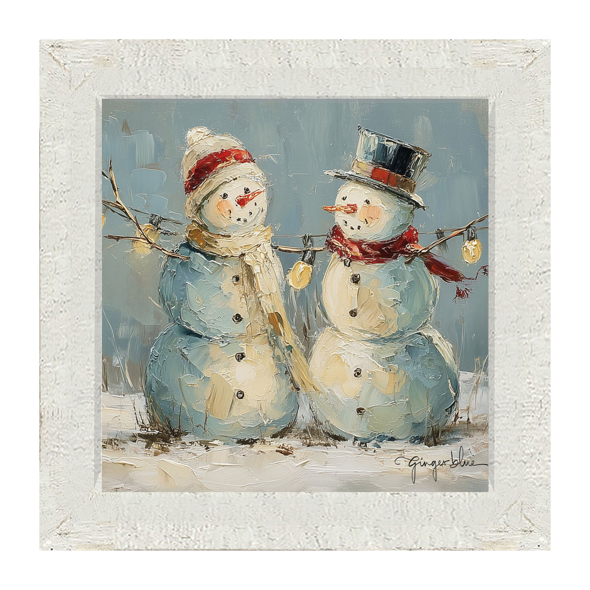 Two Snowmen - Framed Art