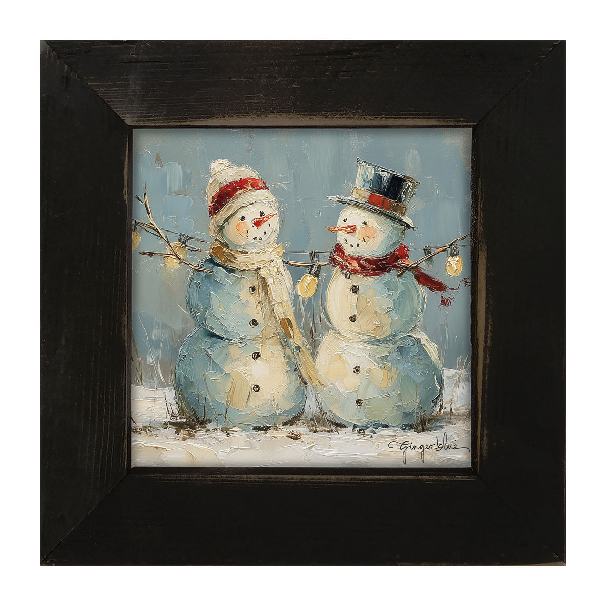 Two Snowmen - Framed Art