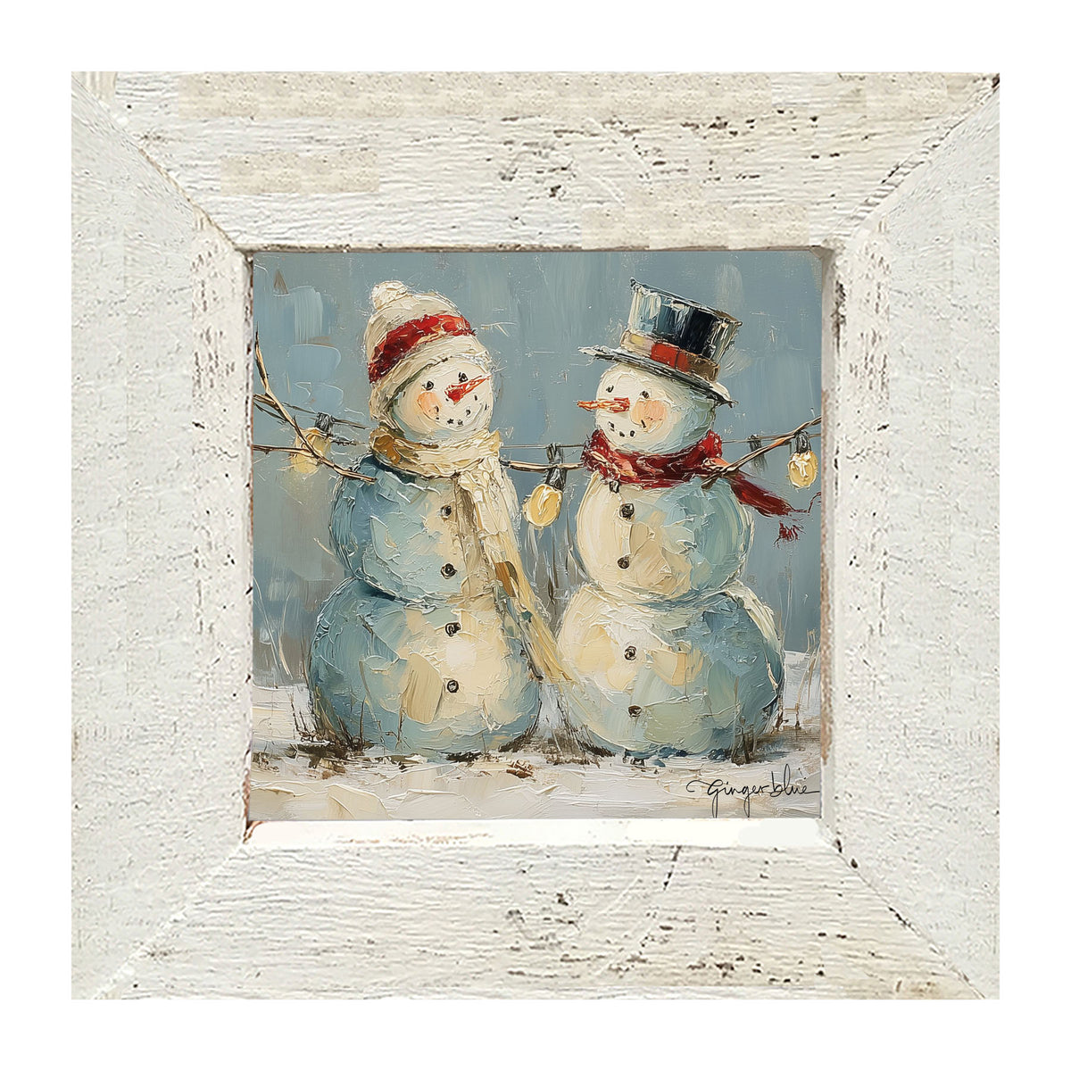 Two Snowmen - Framed Art