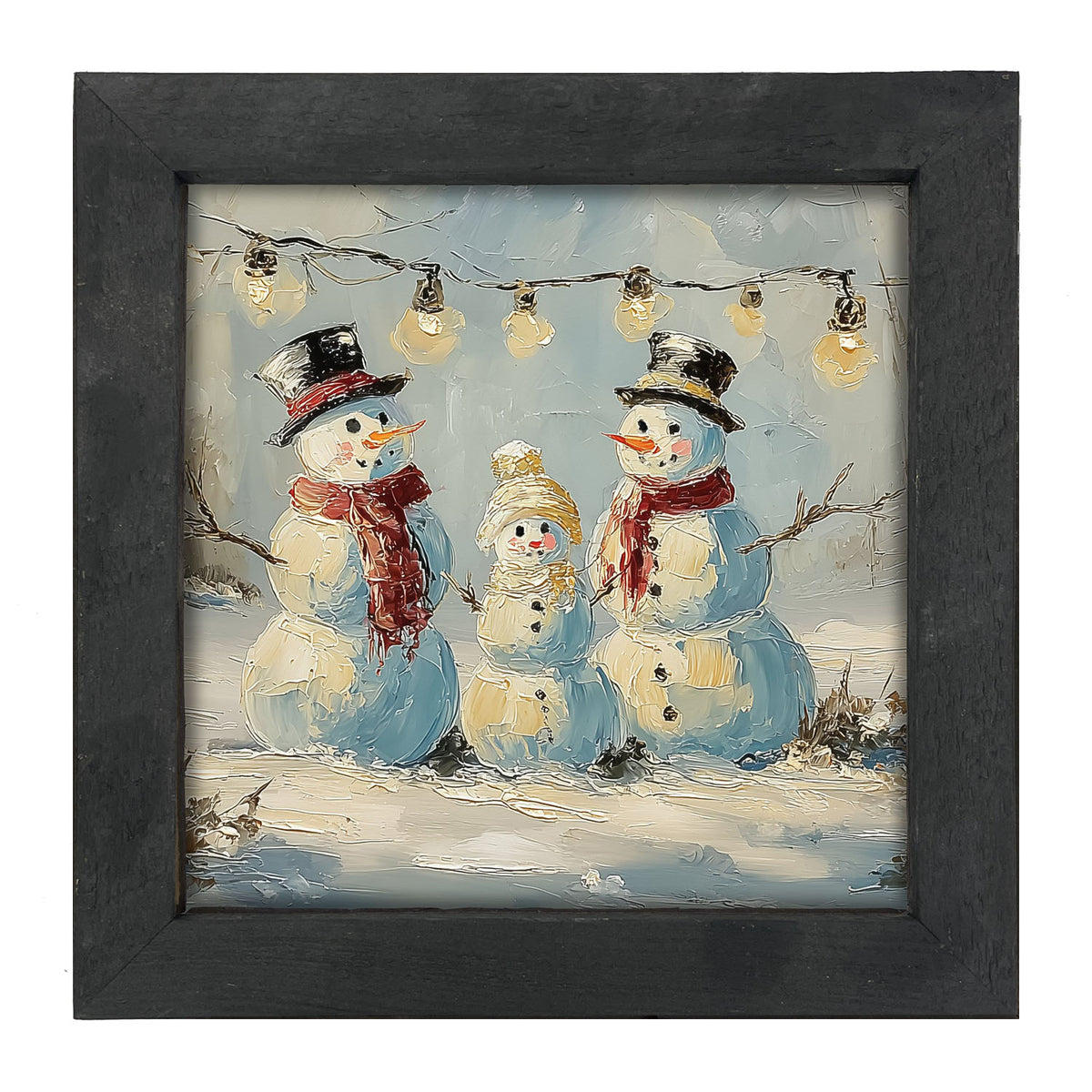 Three Snowmen - Framed Art