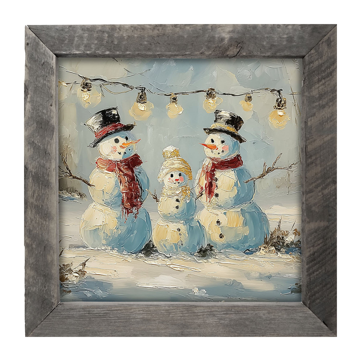 Three Snowmen - Framed Art