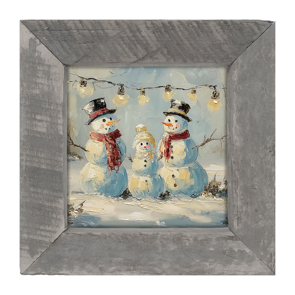 Three Snowmen - Framed Art