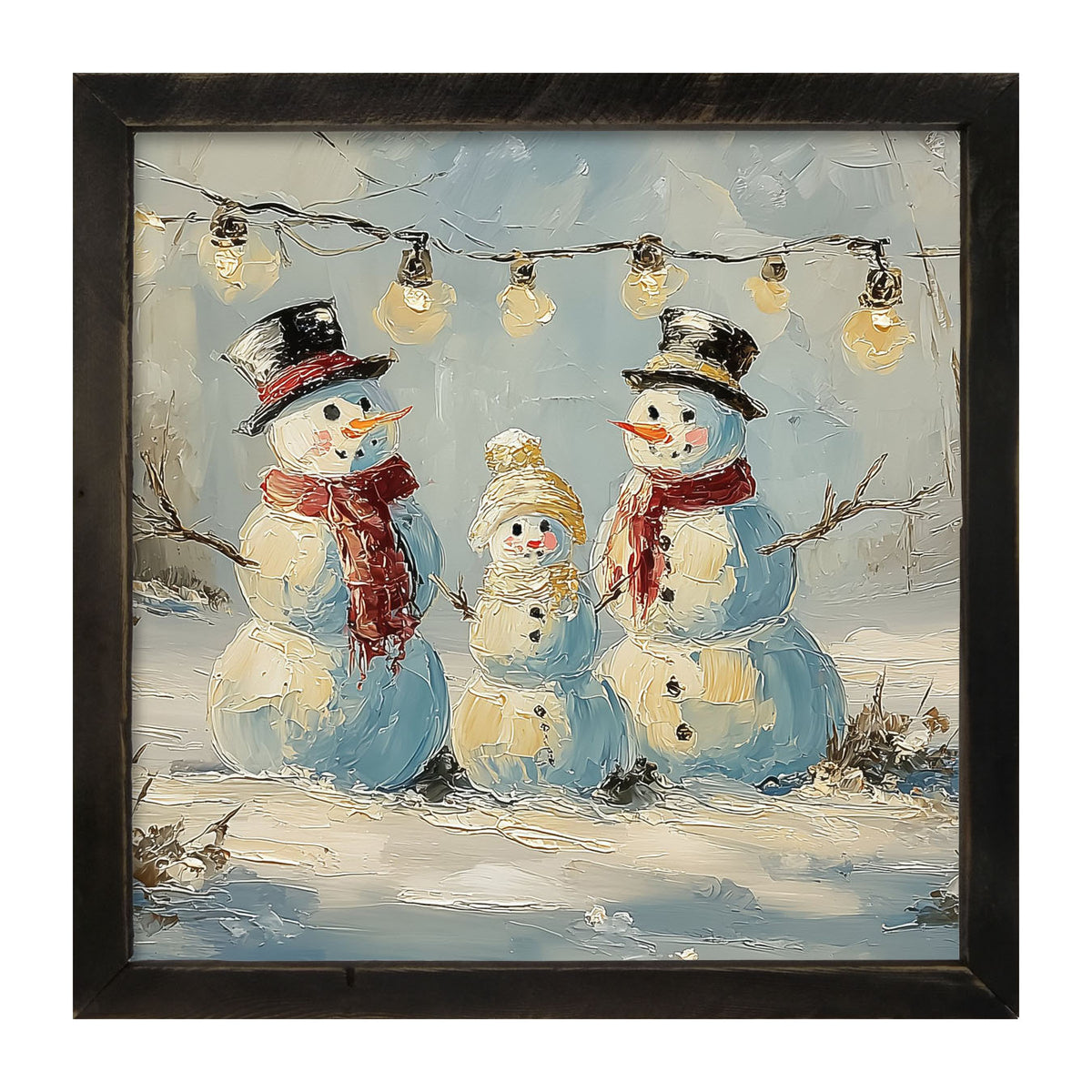 Three Snowmen - Framed Art