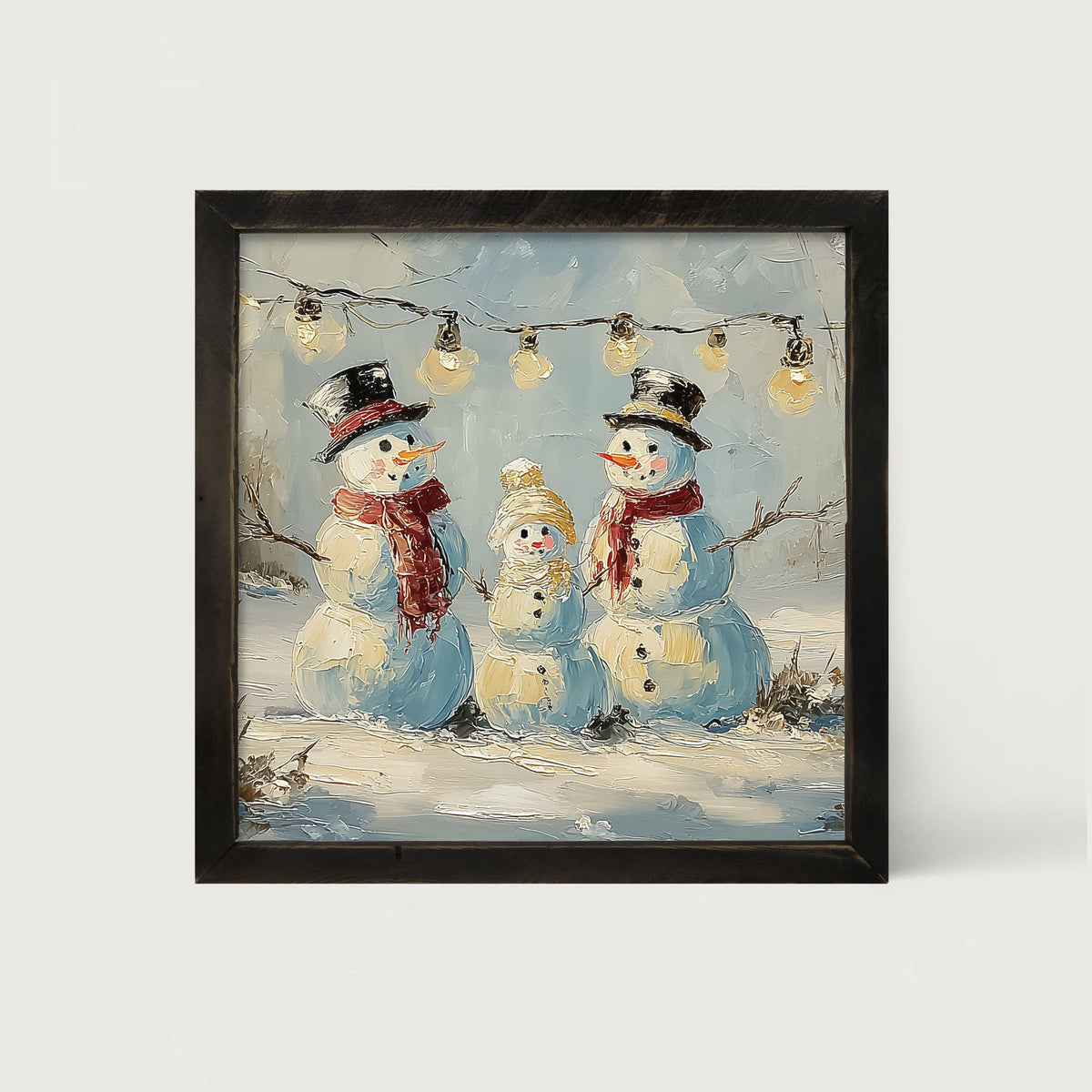 Three Snowmen - Framed Art