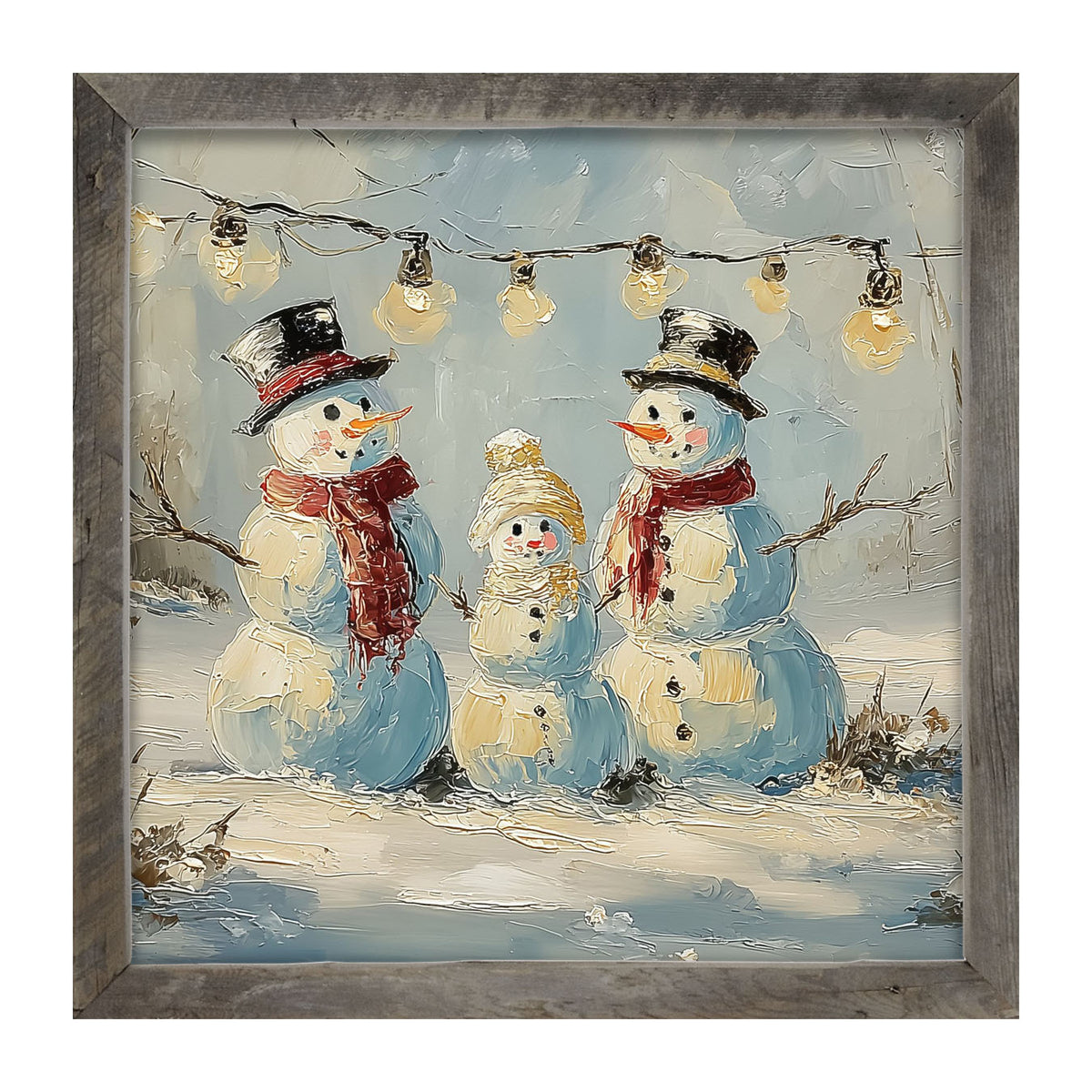 Three Snowmen - Framed Art