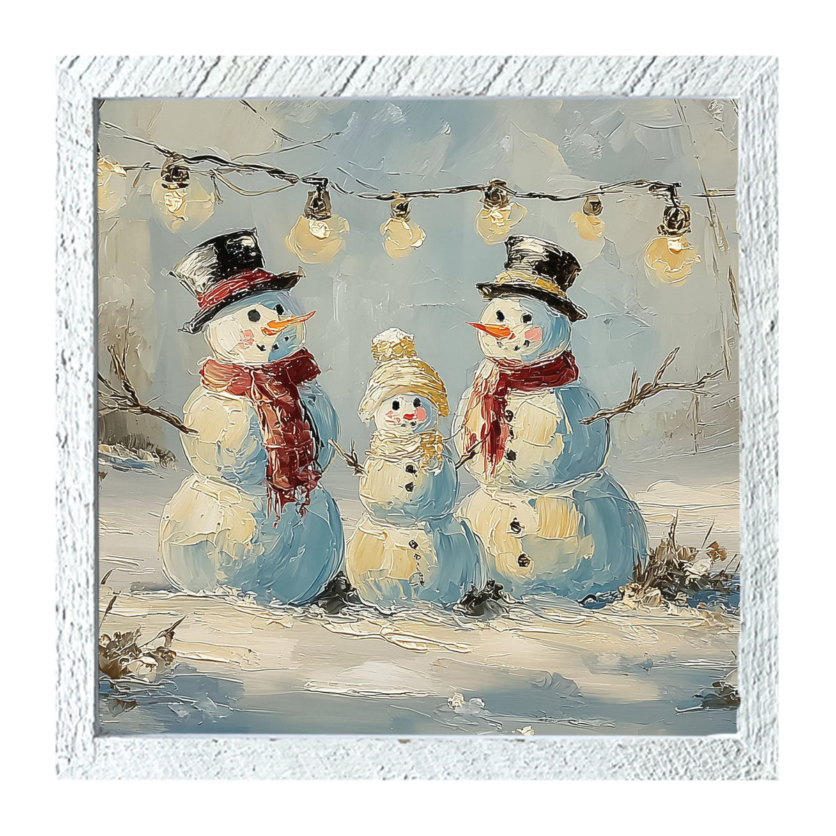 Three Snowmen - Framed Art