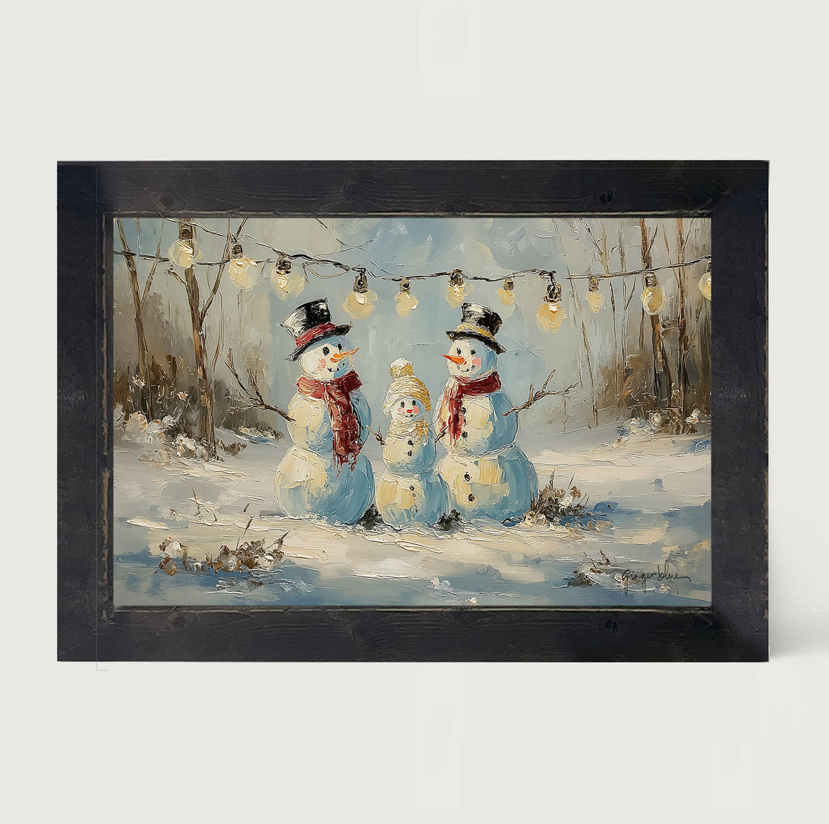 Three Snowmen - Framed Art