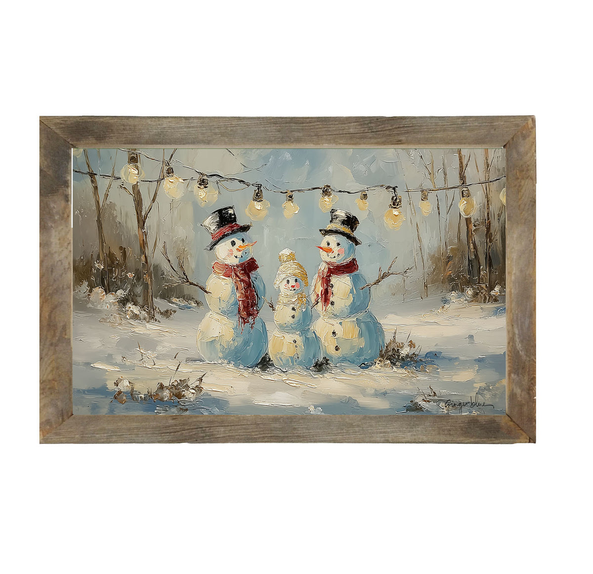 Three Snowmen - Framed Art